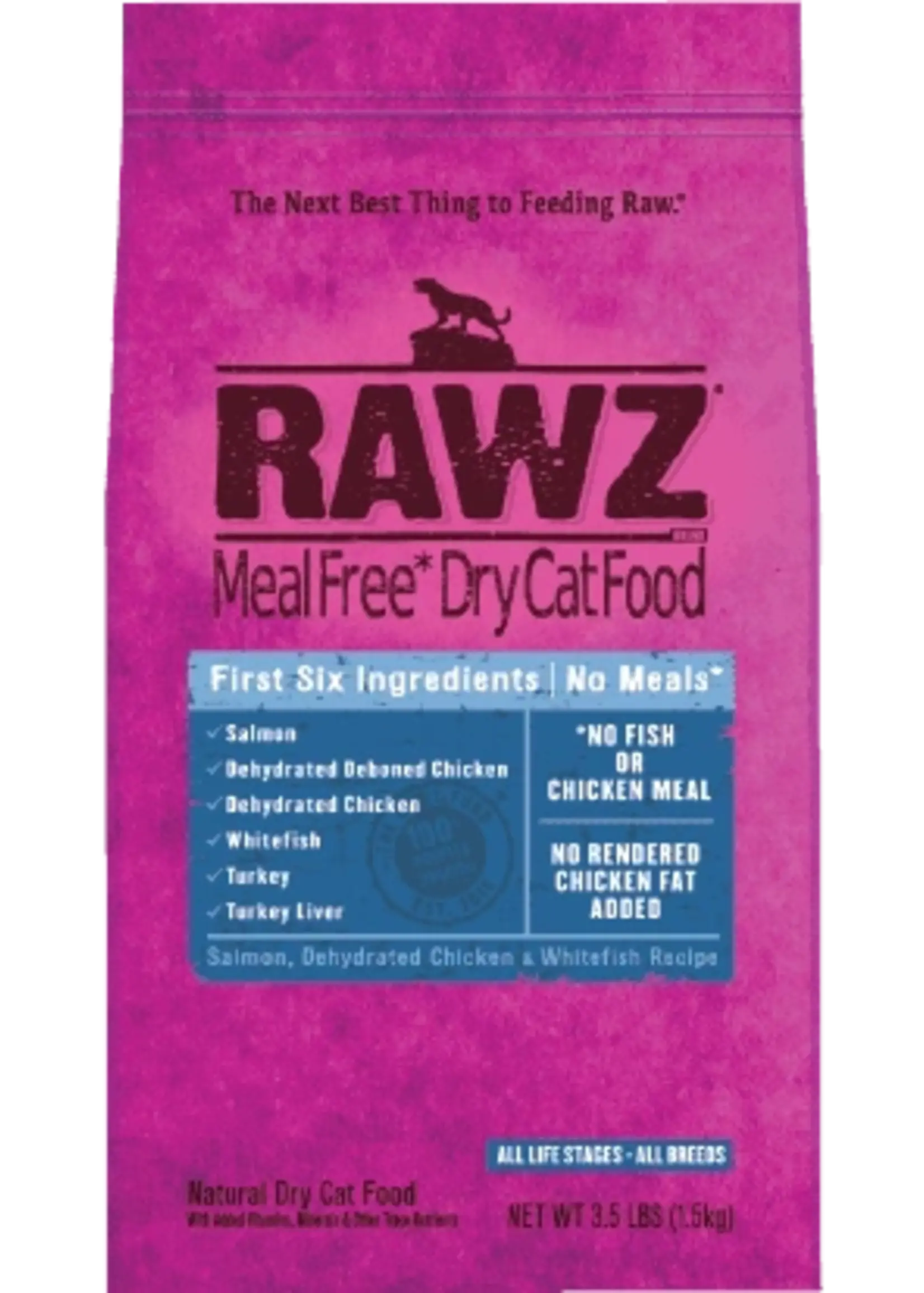 Rawz Rawz Dry Cat Food, Salmon, Chicken, & Whitefish 3.5lb Bag
