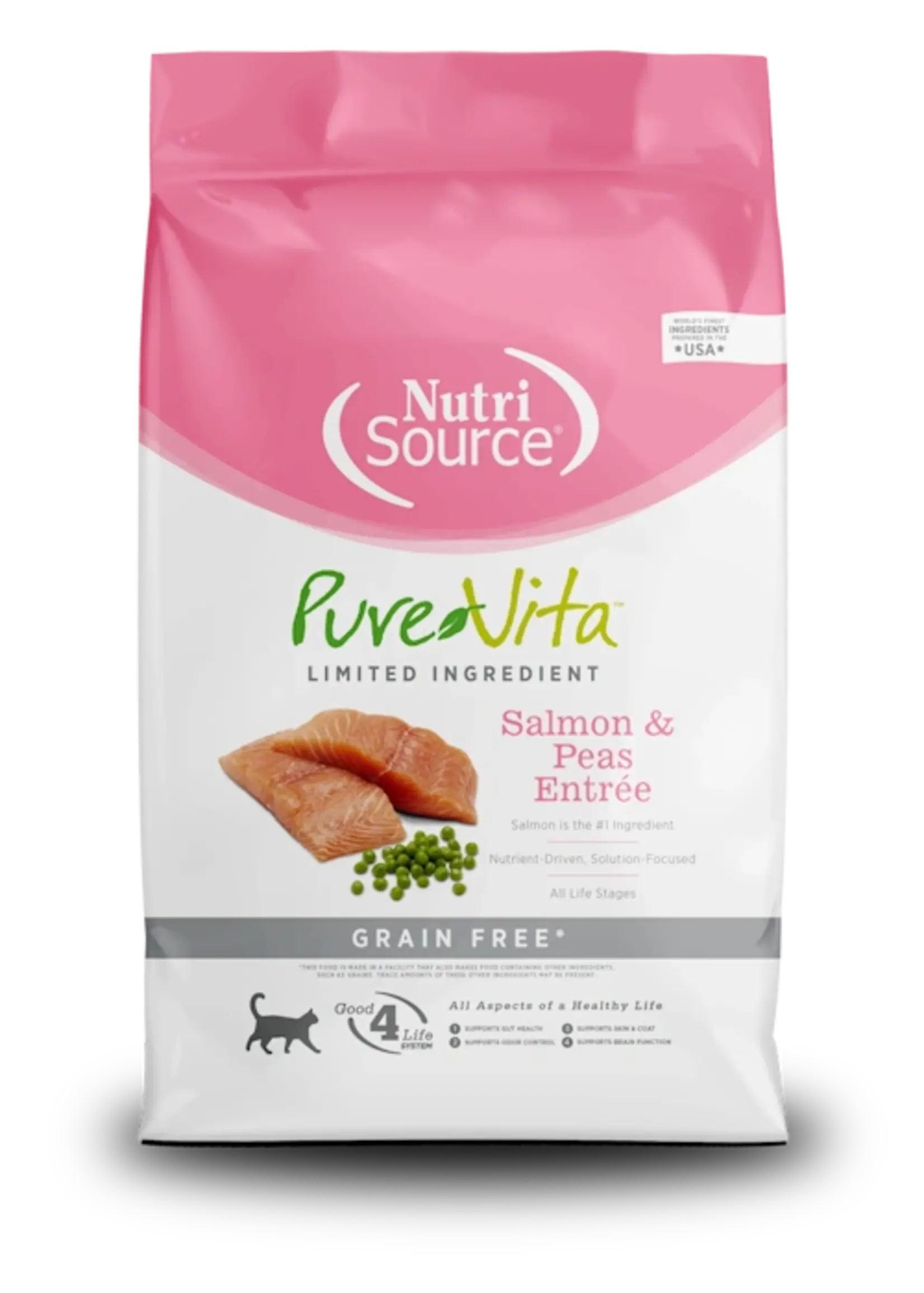 NutriSource NutriSource PureVita Grain Free Salmon & Peas Entree Cat Food, 6.6lb Bag