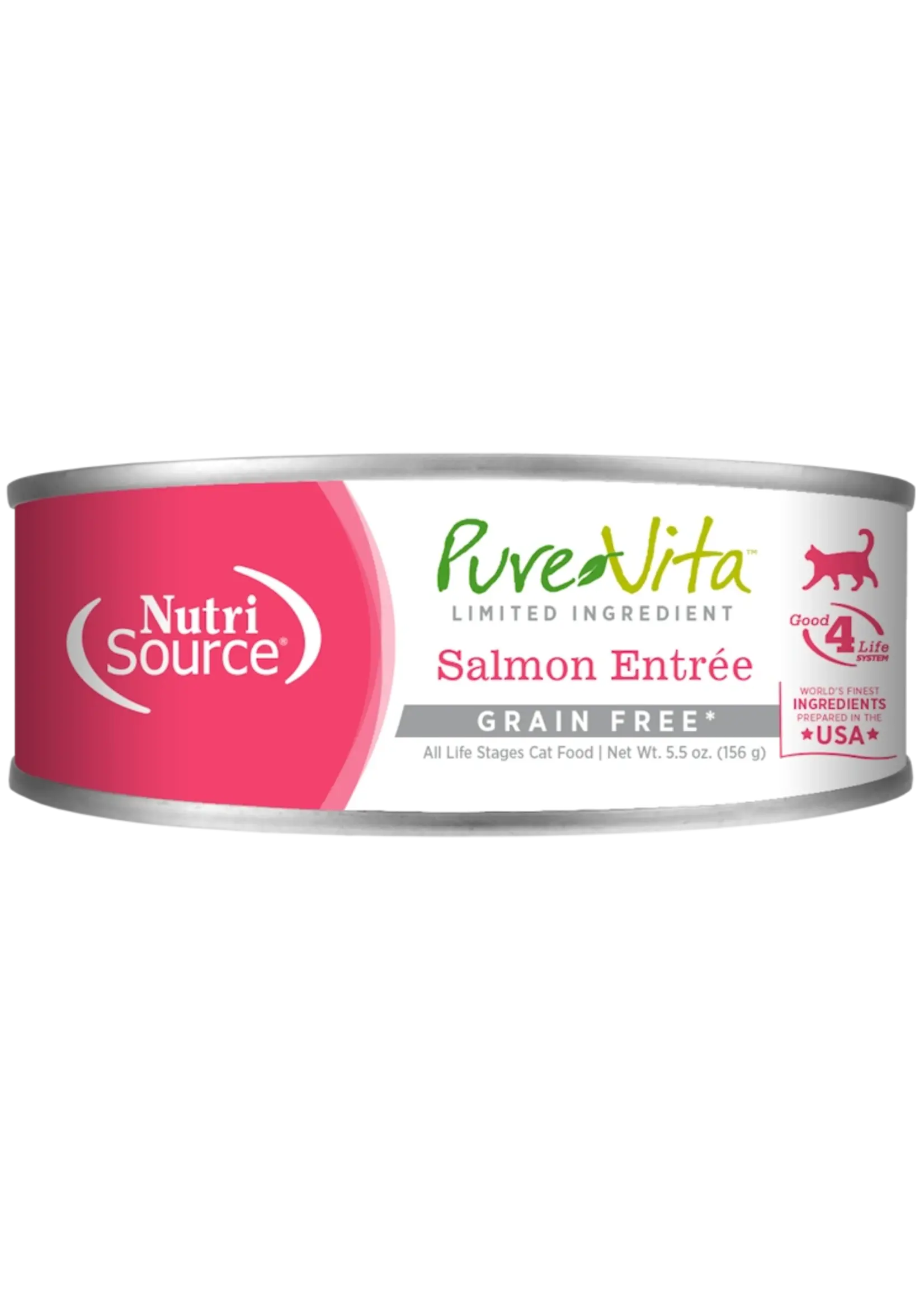 NutriSource NutriSource PureVita Grain Free Salmon Entree Cat Food, 5.5oz Can