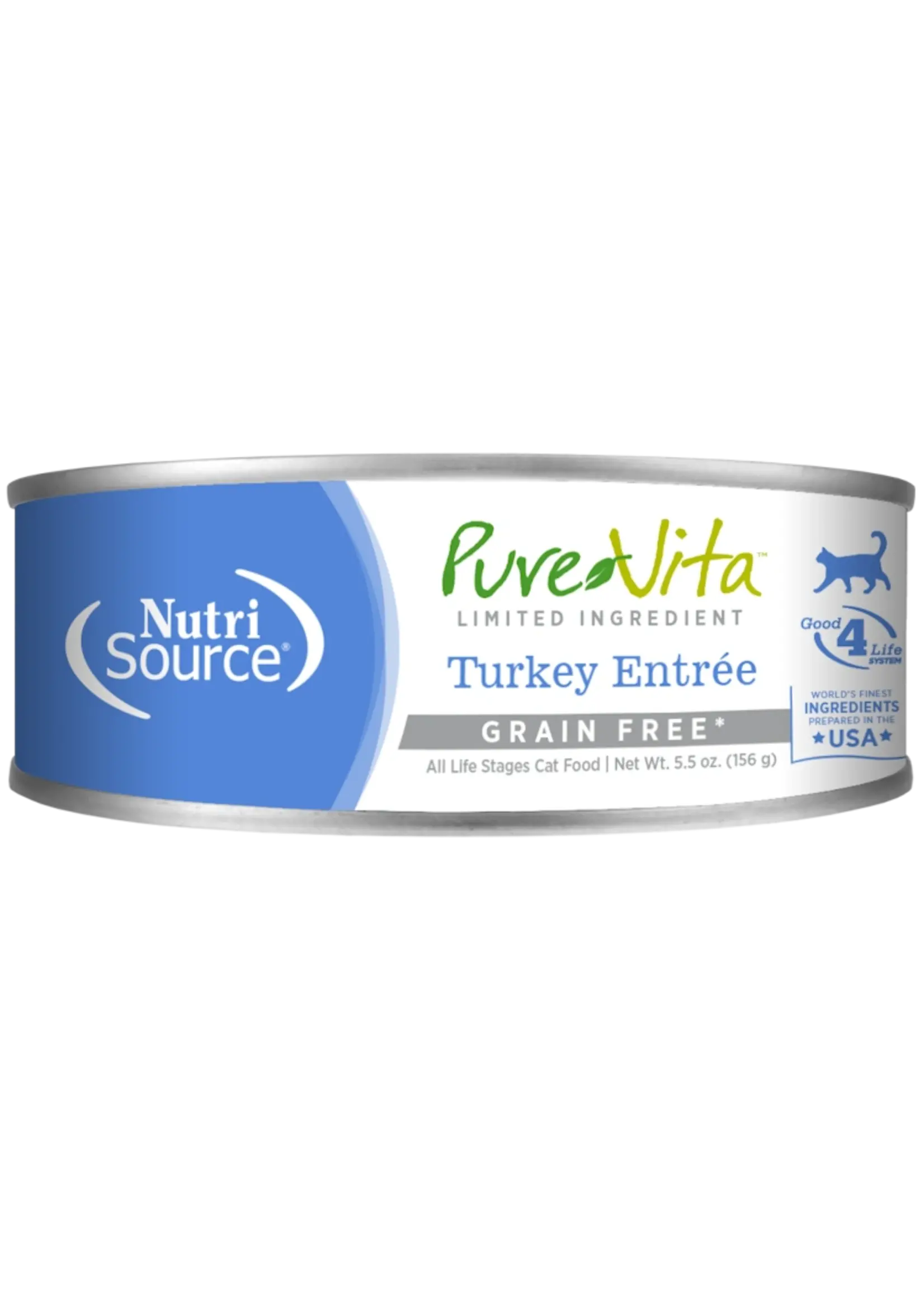 NutriSource NutriSource PureVita Grain Free Turkey Entree Cat Food, 5.5oz Can