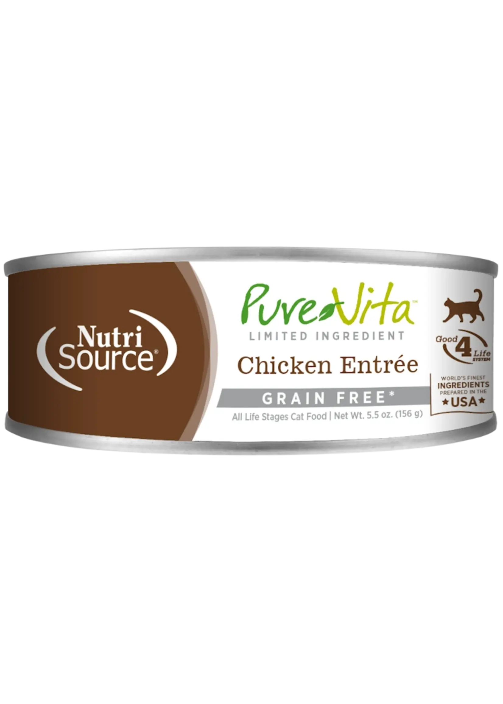 NutriSource NutriSource PureVita Grain Free Chicken Entree Cat Food, 5.5oz Can