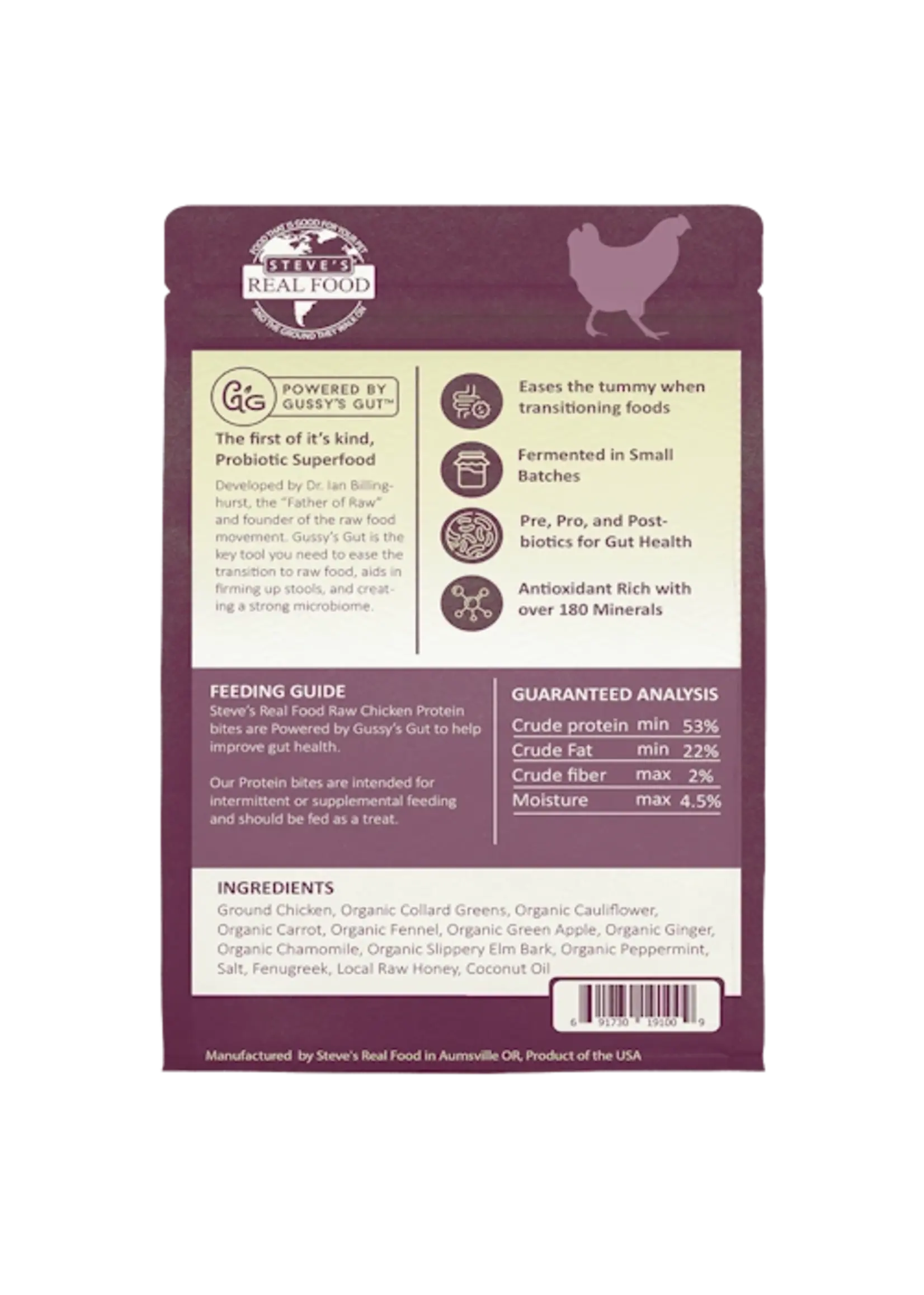 Steve's Real Food Steve's Freeze-Dried Chicken Protein Gut Health Bites