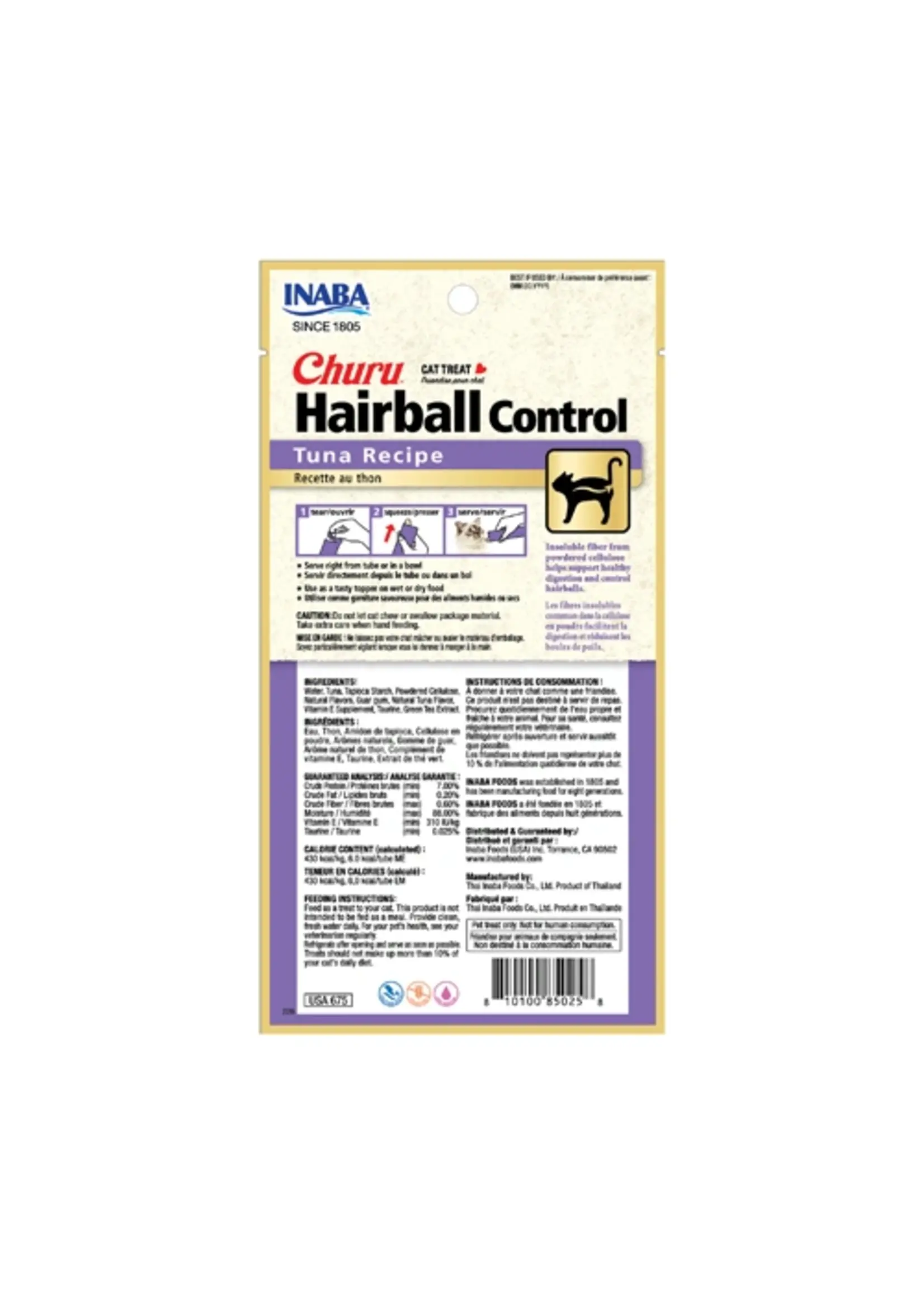 Inaba Inaba Churu Lickable Indoor Hairball Control Cat Treat - Tuna