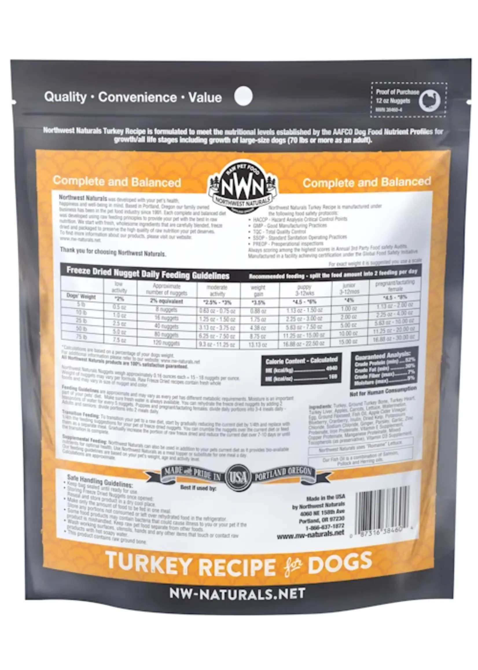 Northwest Naturals Northwest Naturals Raw Diet for Dogs Freeze Dried Turkey Nuggets 12 oz
