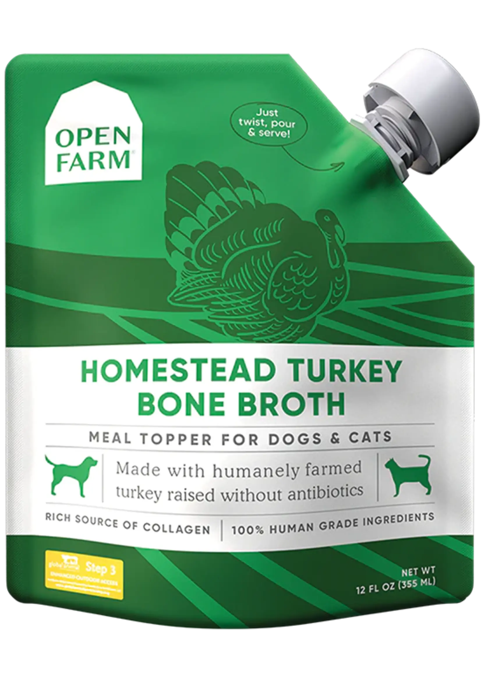Open Farm Open Farm Homestead Turkey Bone Broth for Dogs & Cats 12oz