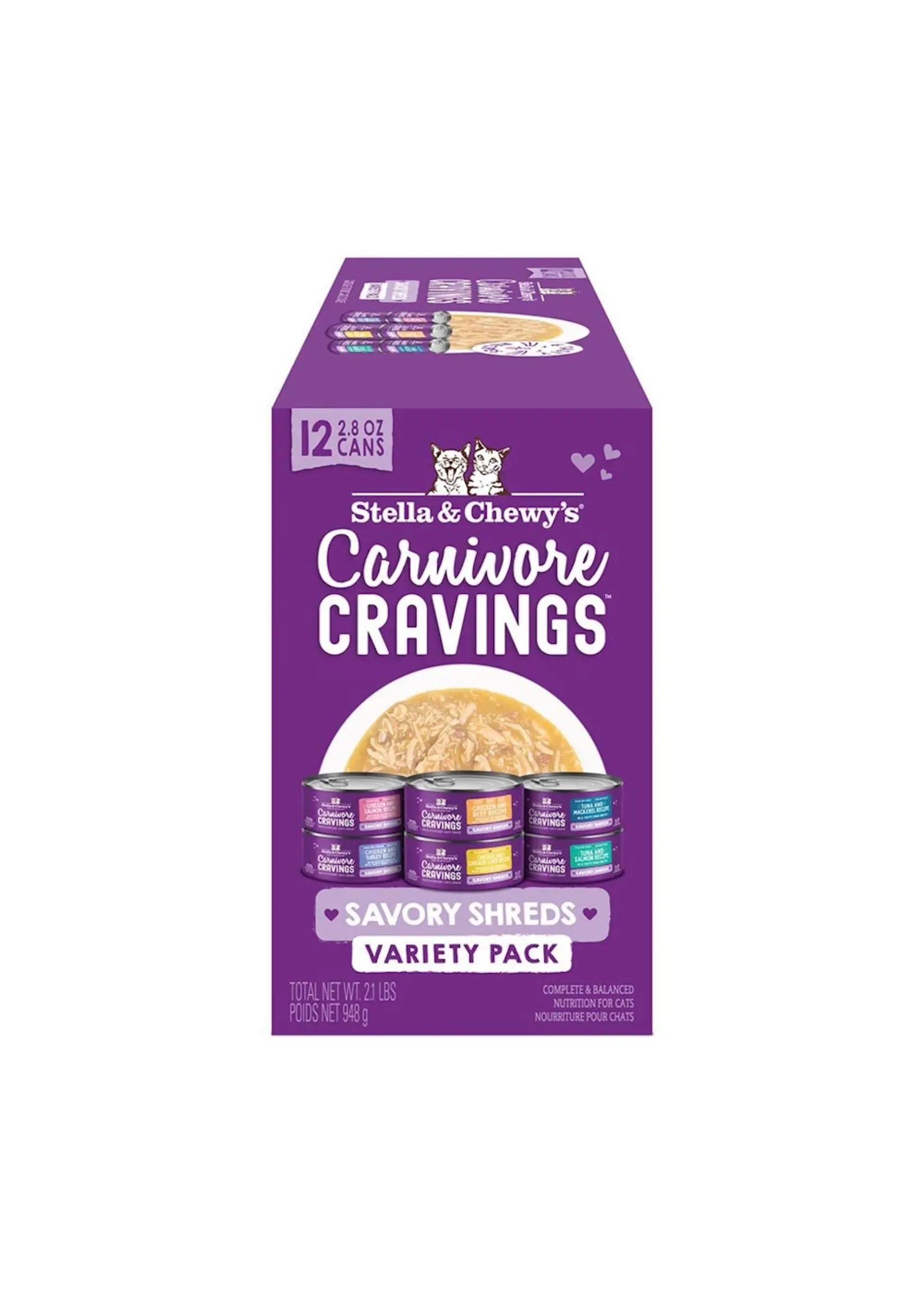 Stella & Chewy's Stella & Chewy's Carnivore Cravings 12 Count Variety Pack, 2.8oz Savory Shreds