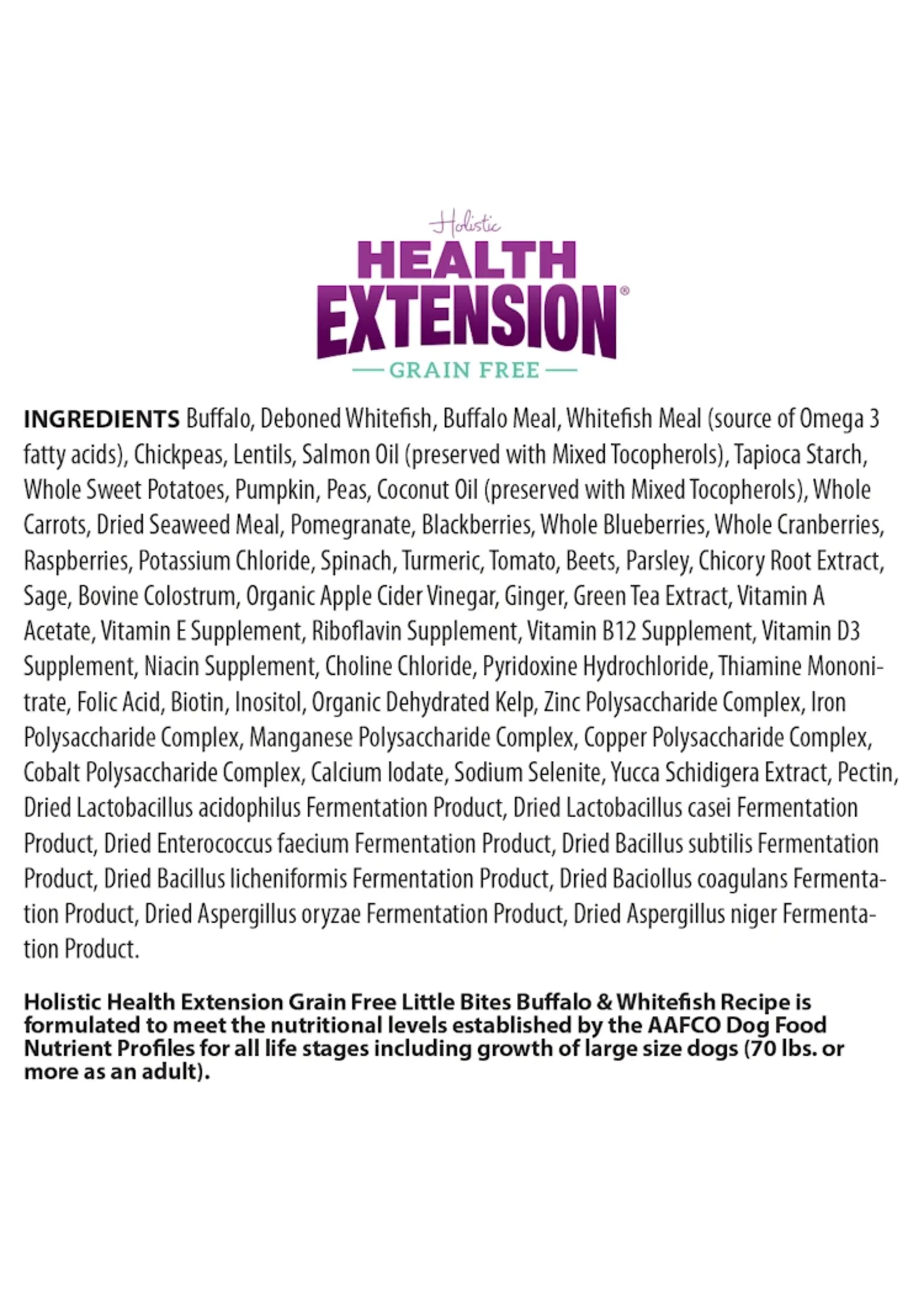 Holistic Health Extension Health Extension Dog Food GF Little Bites Buffalo & Whitefish