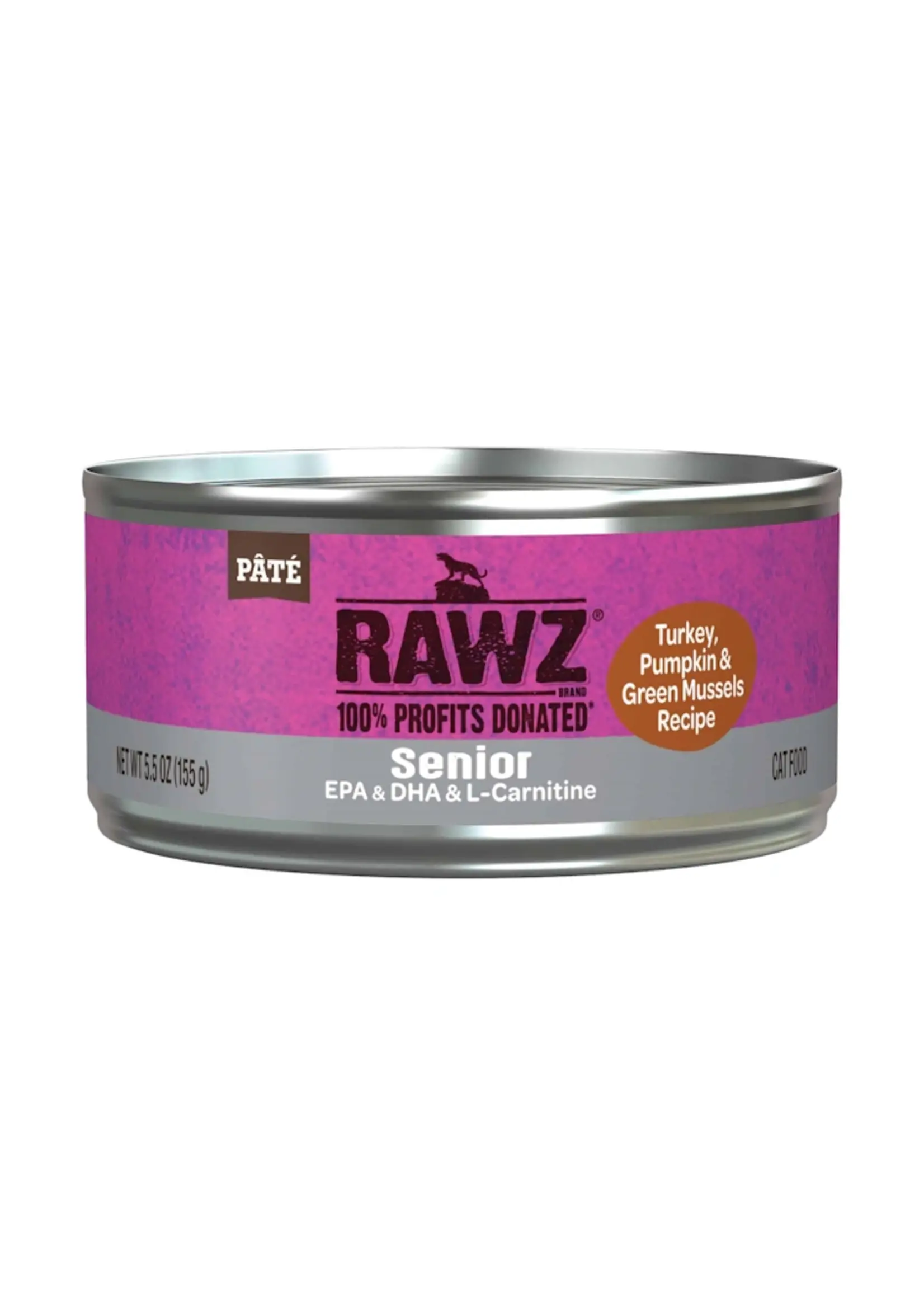 Rawz Rawz Senior Turkey, Pumpkin & Green Mussels Cat Can 5.5oz