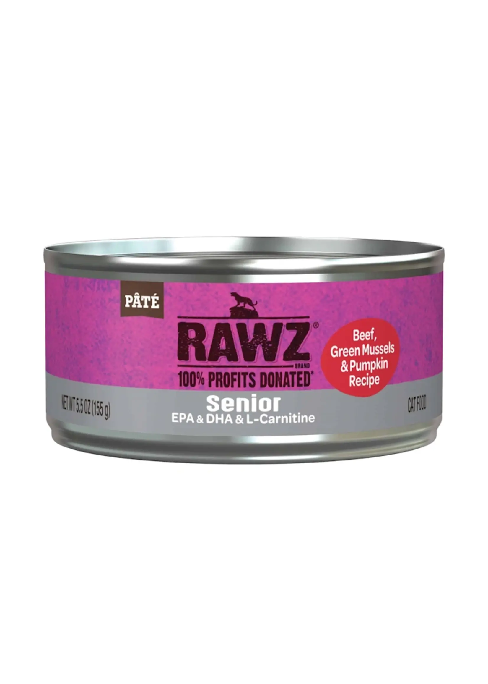 Rawz Rawz Senior Beef, Green Mussels & Pumpkin Cat Can 5.5oz