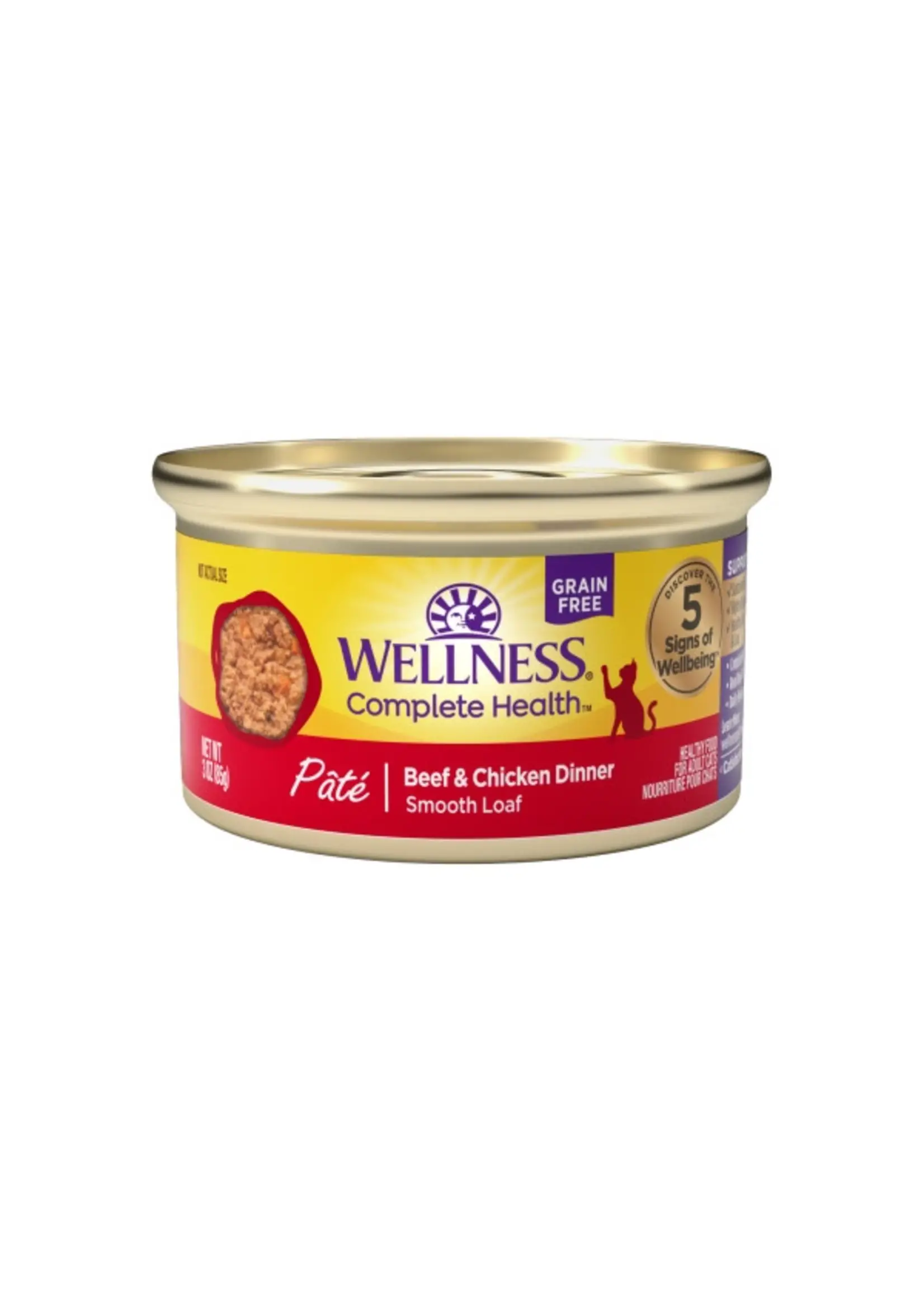 Wellness Wellness Complete Health Pate Grain-Free Beef & Chicken Formula, 3oz Can
