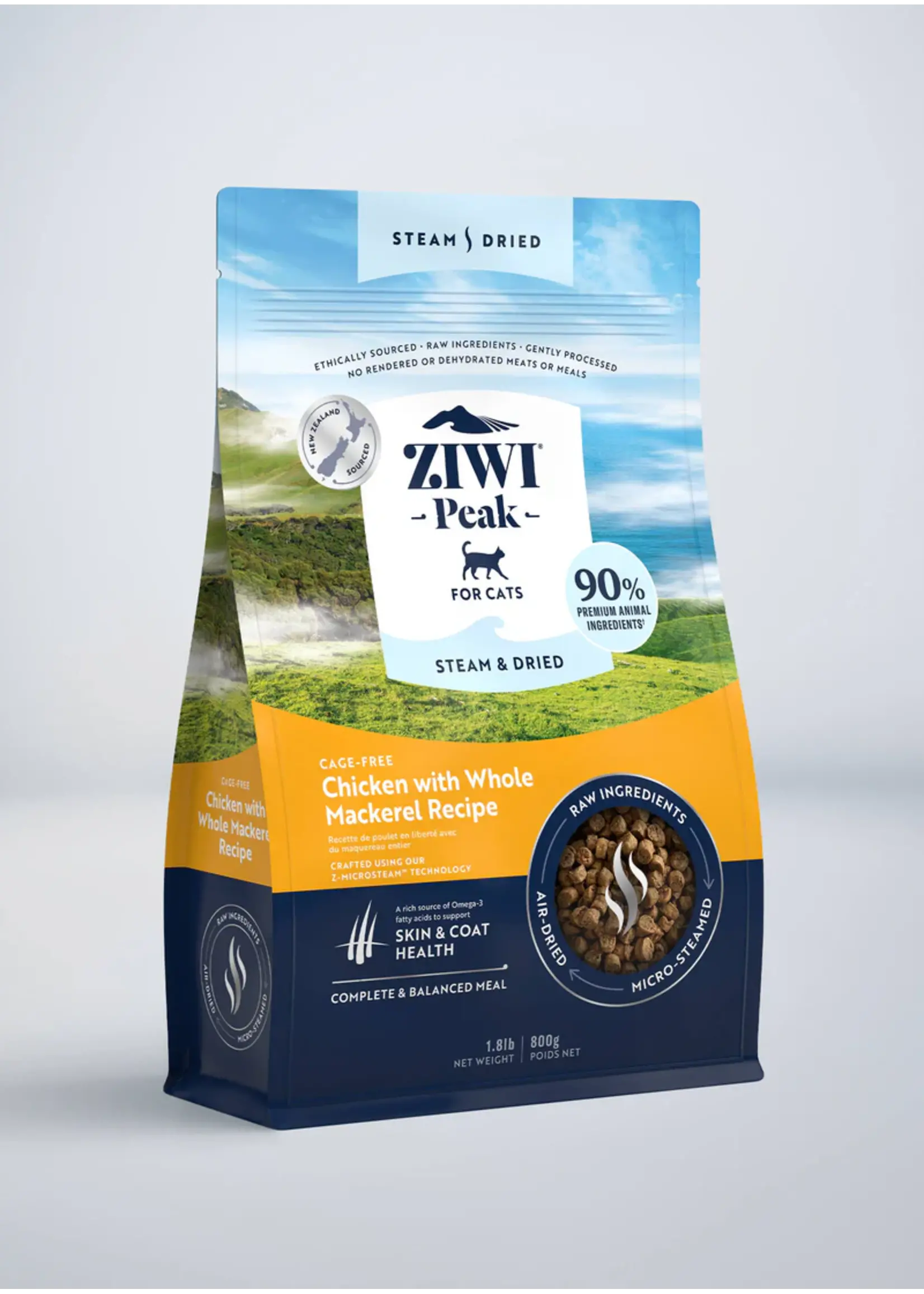 Ziwi Peak Ziwi Peak Steam-Dried Cat Food Chicken with Whole Mackerel