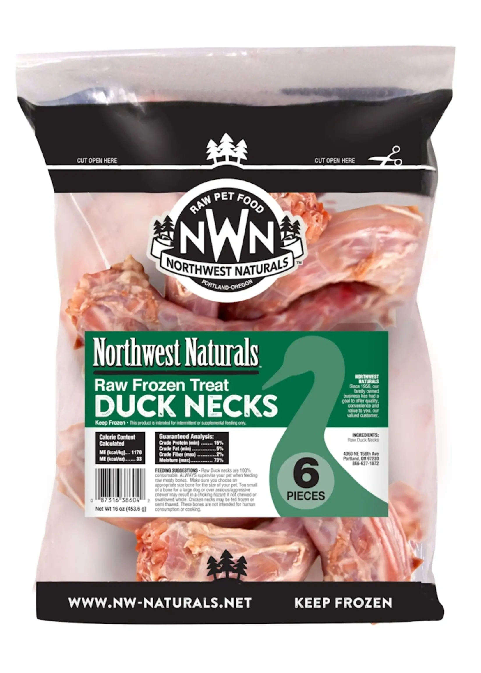 Northwest Naturals Northwest Naturals Frozen Duck Necks 6 Piece