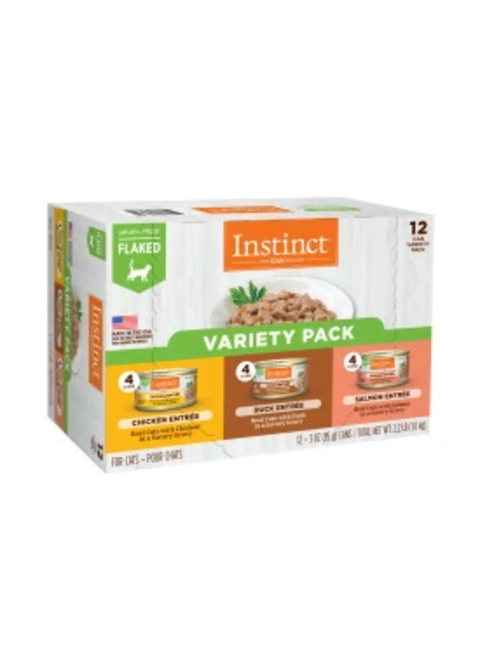 Instinct Instinct Flaked Variety Pack Wet Cat Food 3 oz. Can (Pack of 12)
