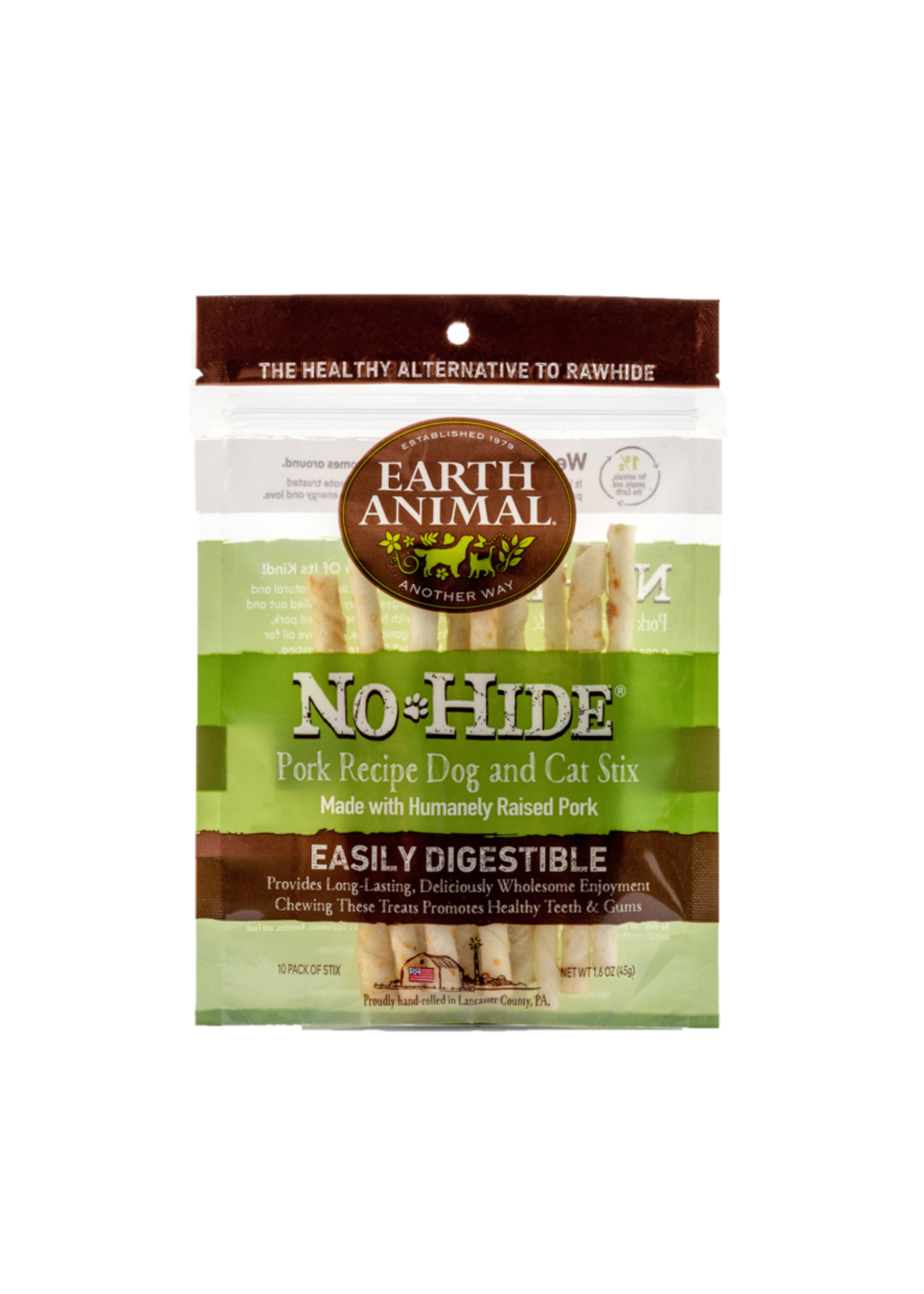 Earth Animal Dog No Hide Stix 10 Pack