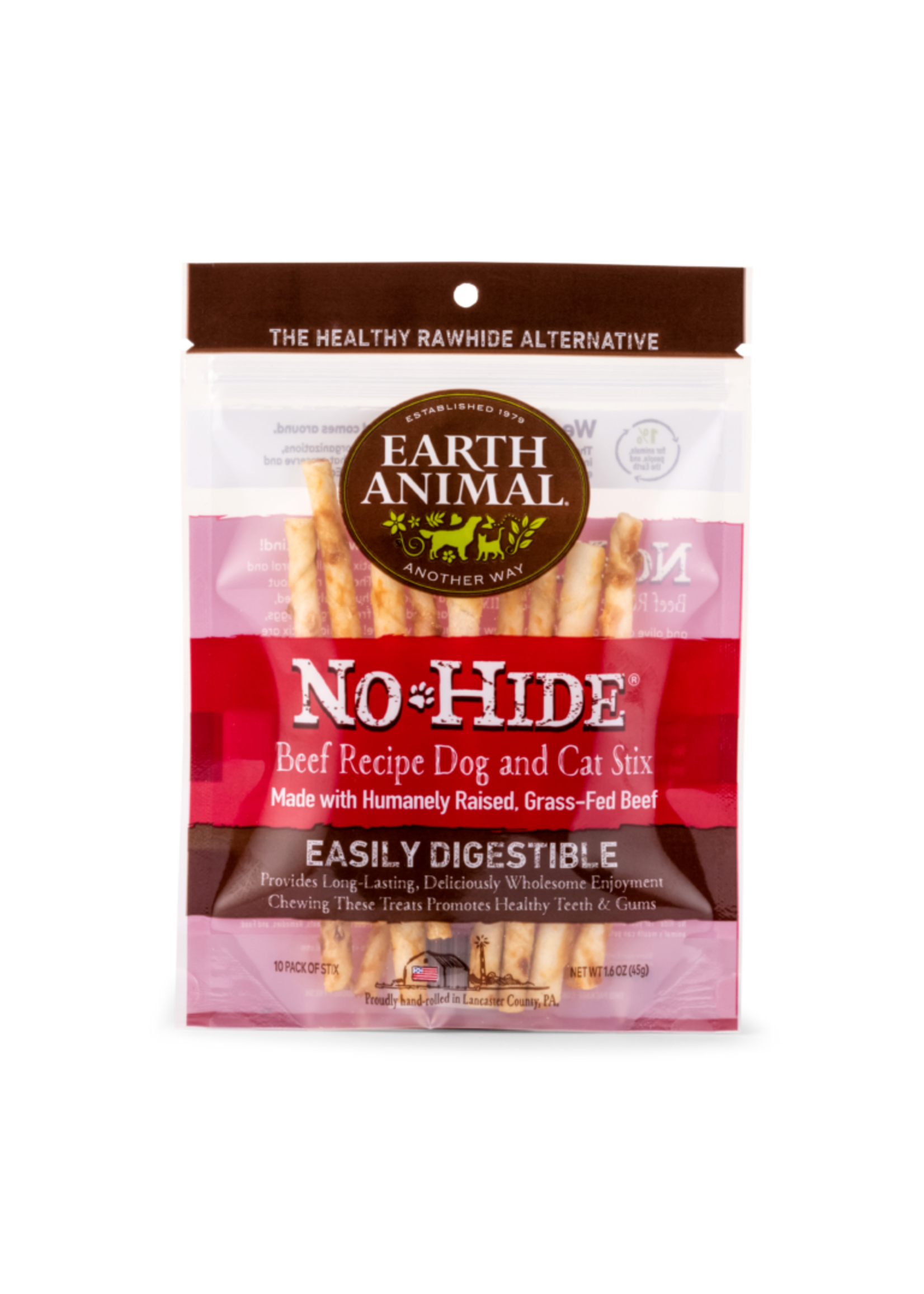 Earth Animal Dog No Hide Stix 10 Pack