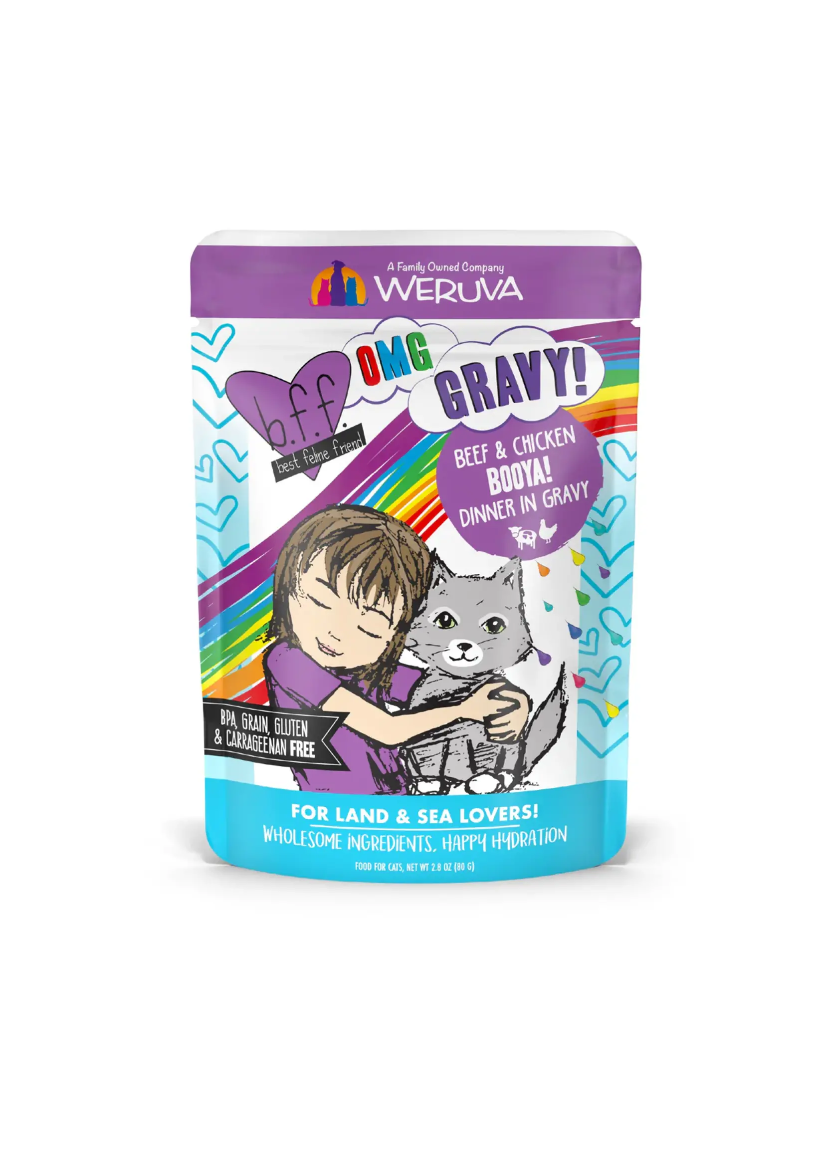 Weruva Weruva BFF OMG Booya Beef & Chicken Dinner in Gravy 2.8oz pouch