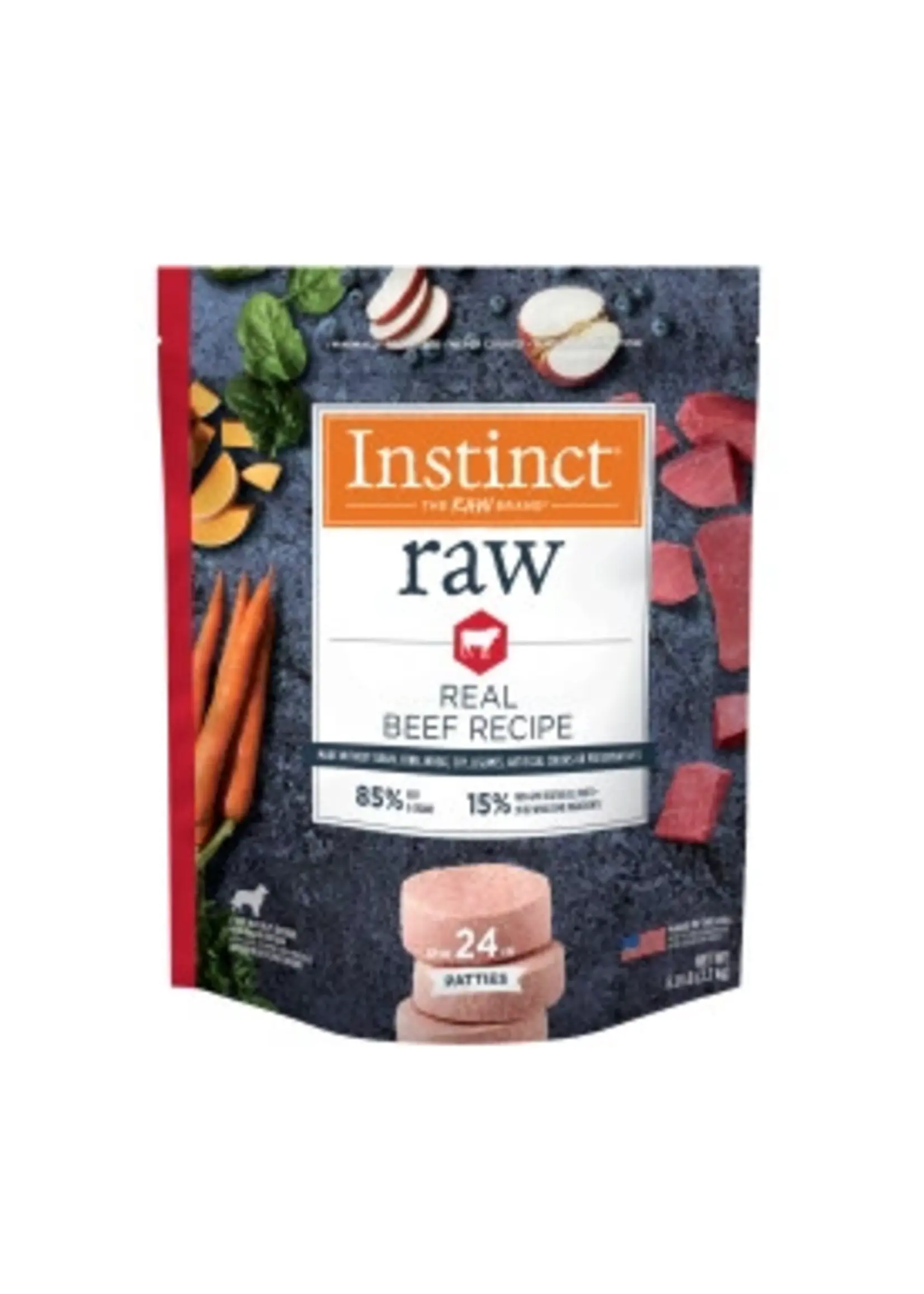 Instinct Instinct 85 / 15 Raw All Natural Frozen Beef Recipe Dogs Patties 6 lb