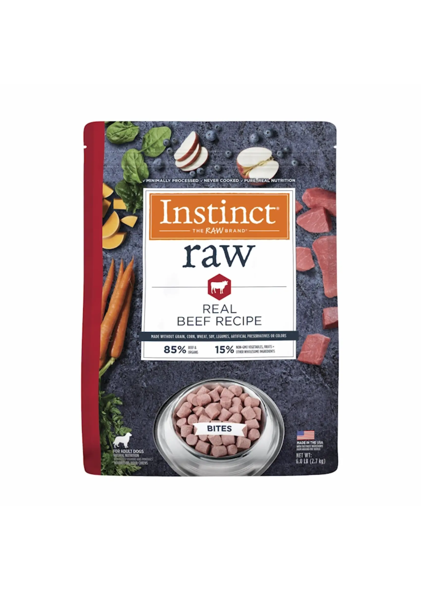 Instinct Instinct FreshRaw Bites Grass-Fed Beef Dog Recipe 5.4lb