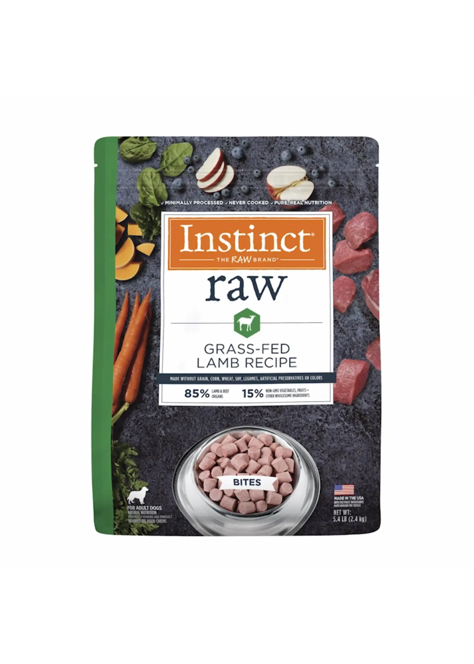 Instinct Instinct Frozen Raw Bites Lamb Dog Recipe 5.4lb
