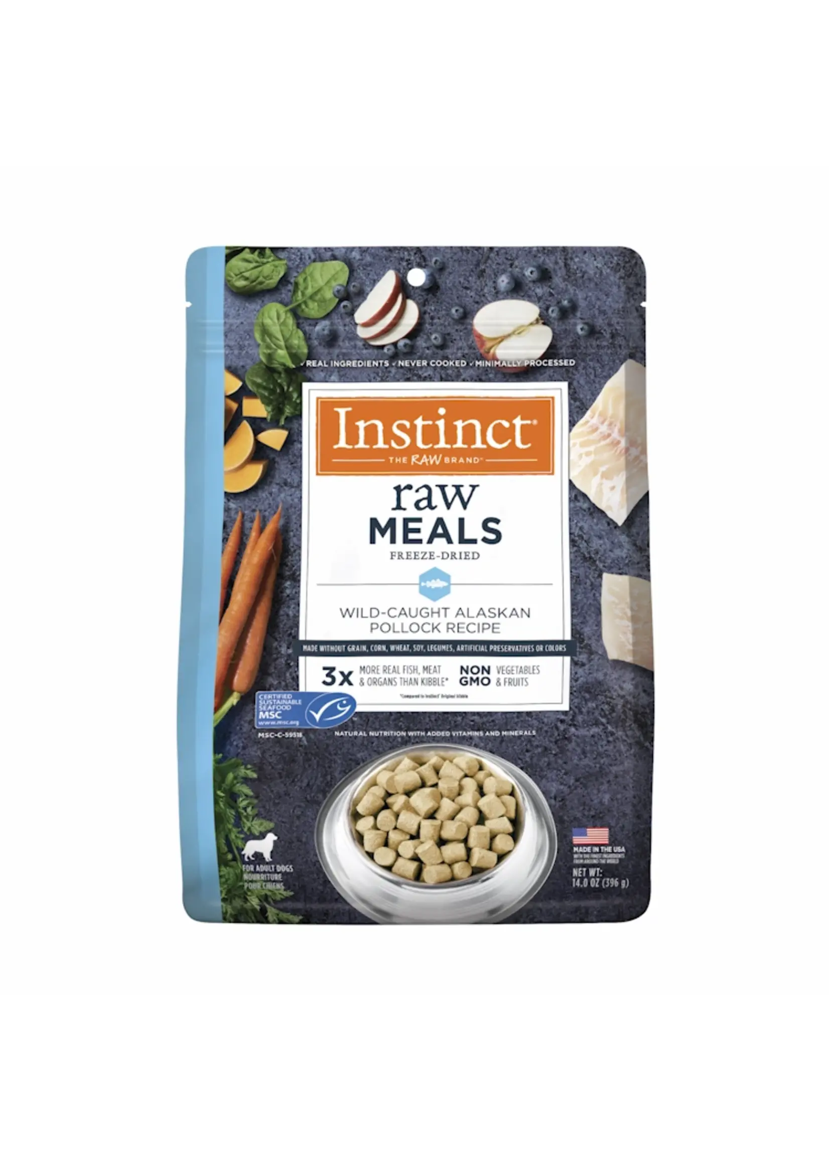Instinct Instinct Raw Freeze-Dried Meals Wild-Caught Alaskan Pollock Dog Recipe 14oz