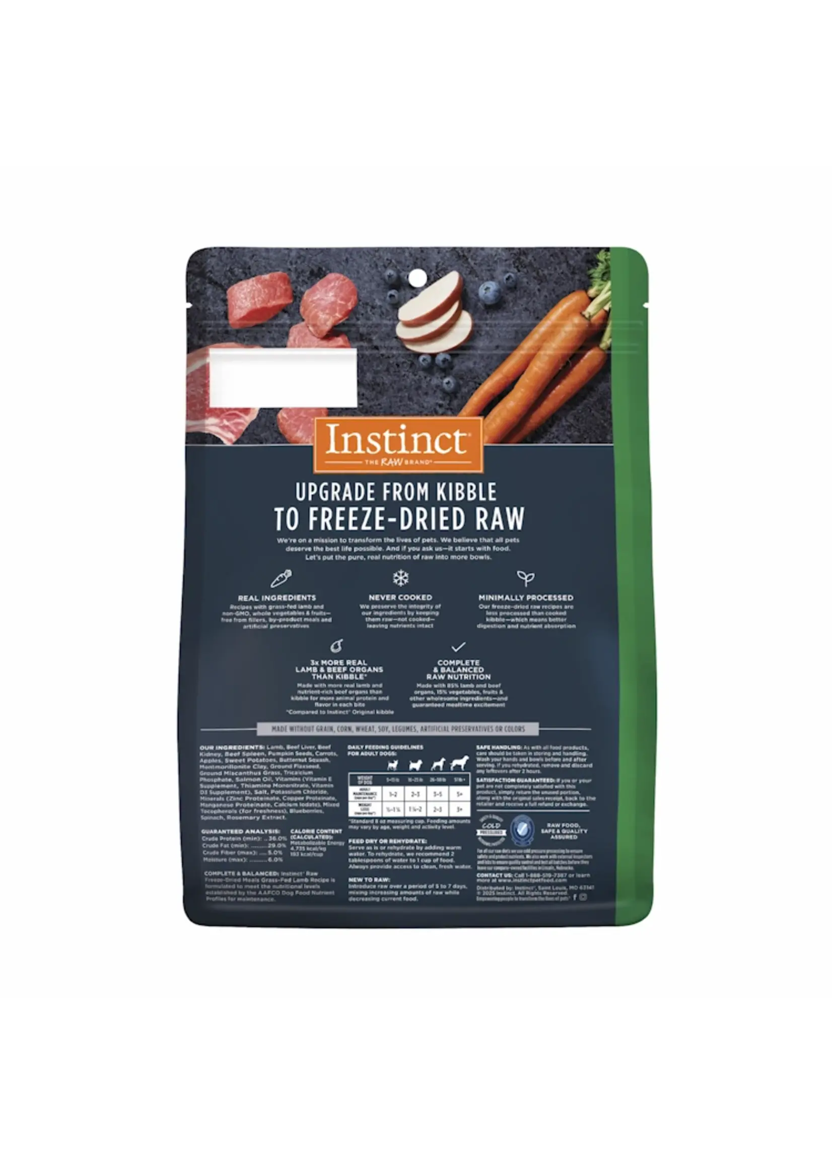 Instinct Instinct Raw Freeze-Dried Meals Grass-Fed Lamb Dog Recipe