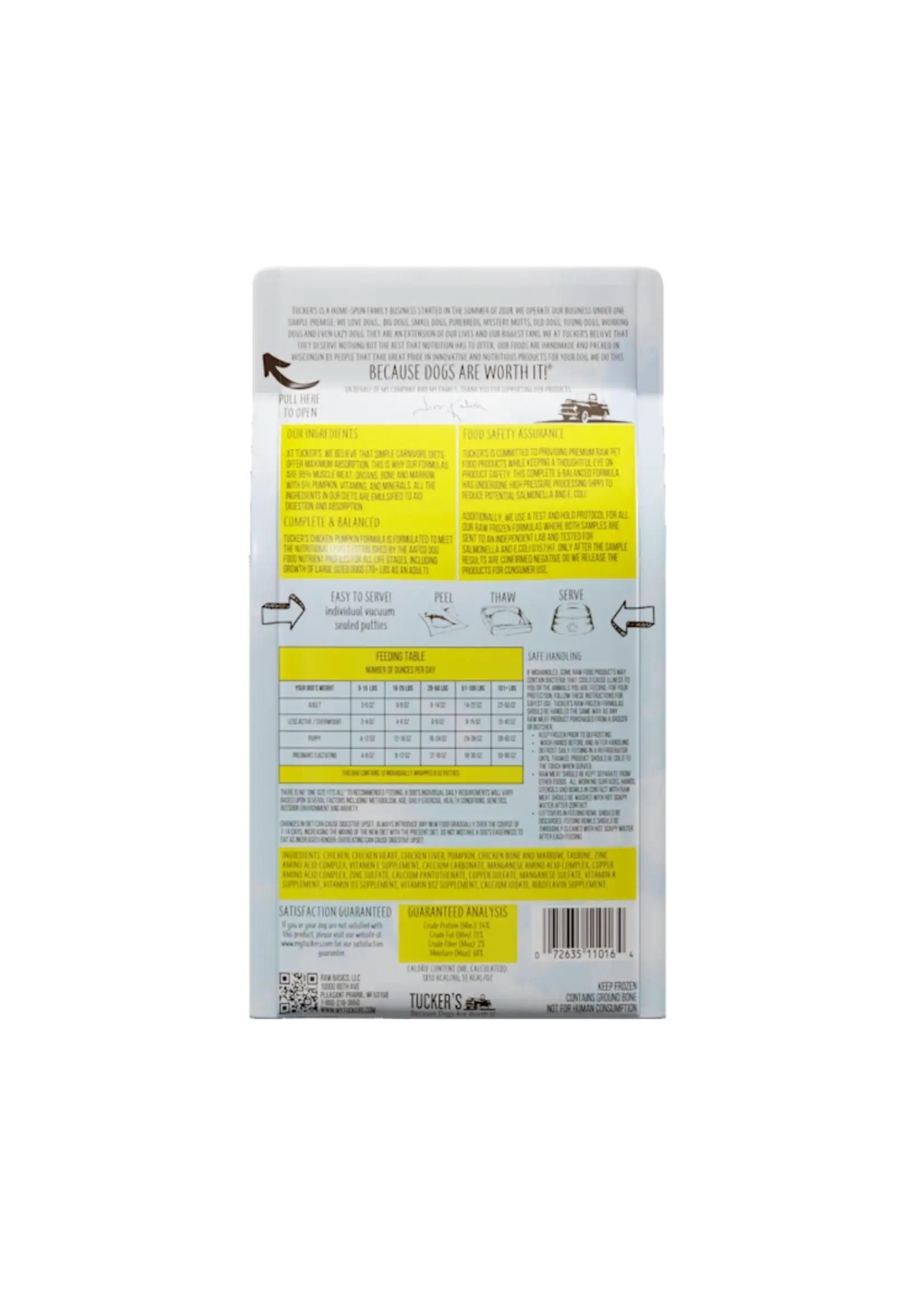 Tucker's Frozen Raw Chicken & Pumpkin Dog Recipe 6lb