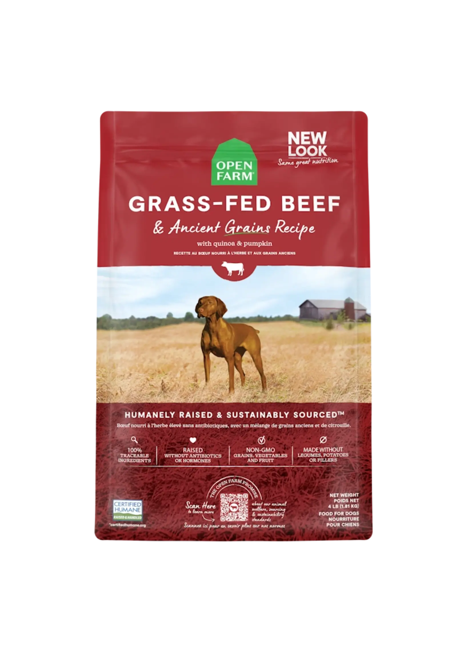 Open Farm Open Farm Ancient Grains  Grass Fed Beef Dry Dog Food 22lb