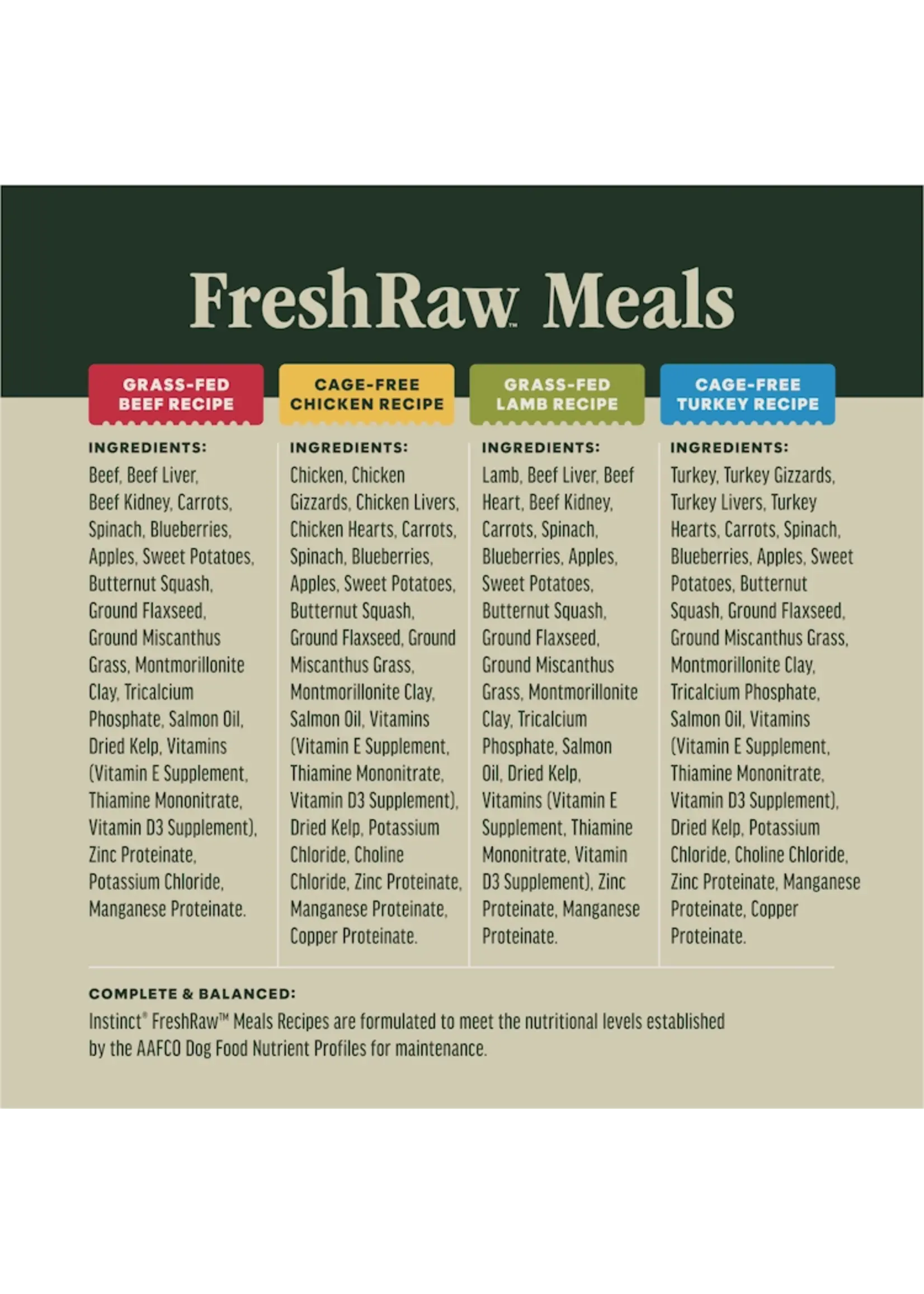 Instinct Instinct FreshRaw Meals Frozen Sampler Dog Food 6-8 oz Pack