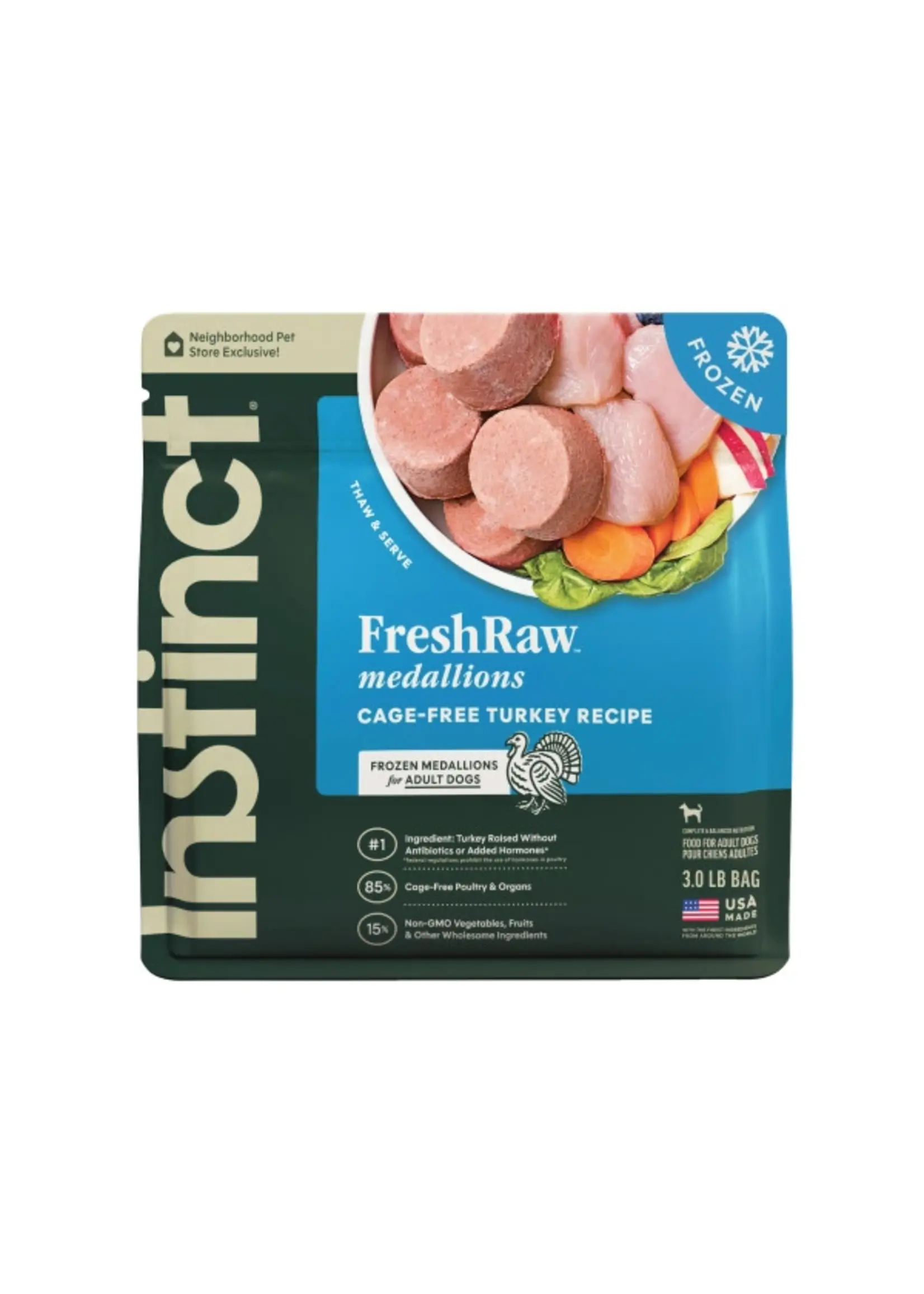 Instinct Instinct Freshraw Frozen Turkey Medallions 3lb