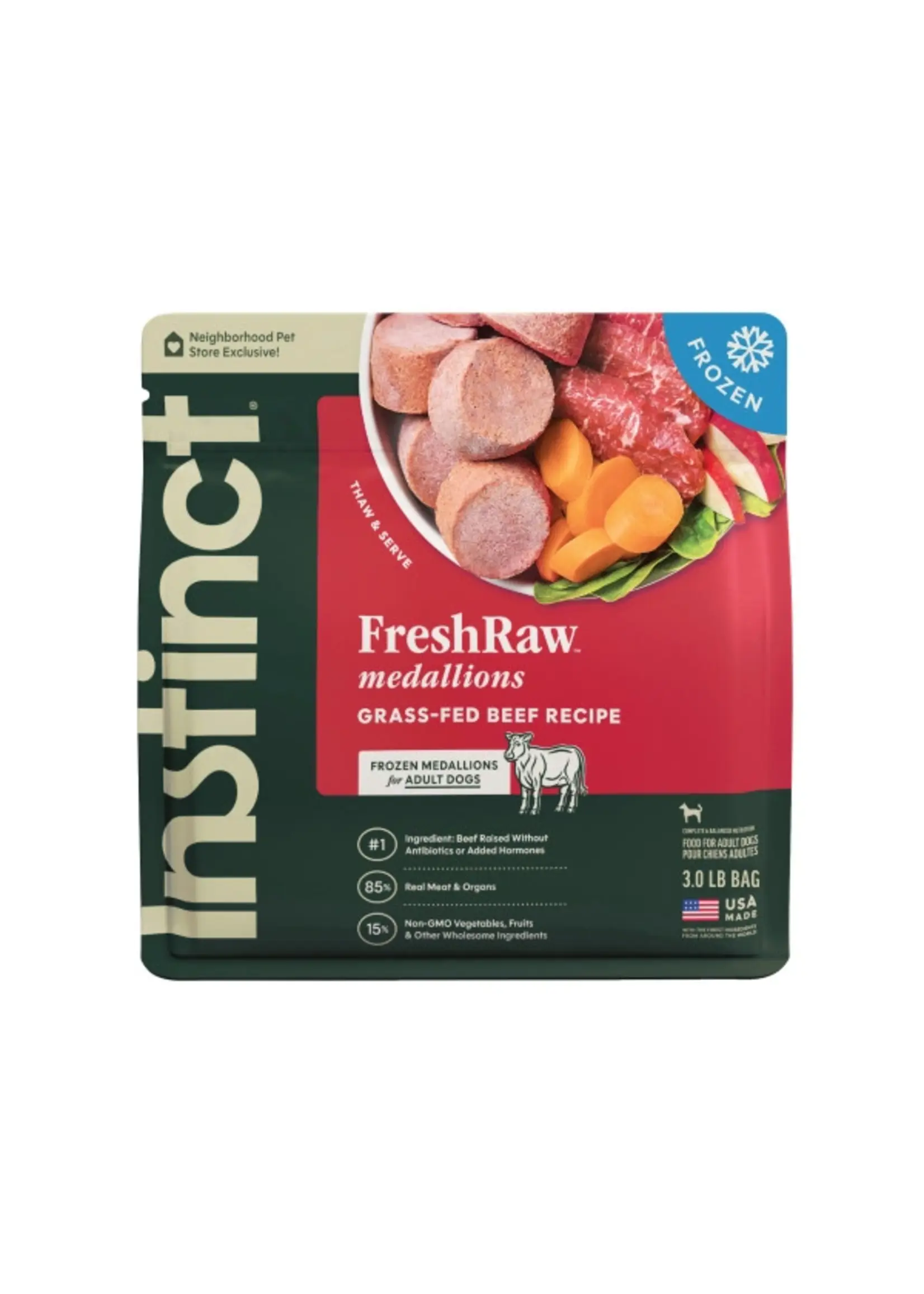 Instinct Instinct Freshraw Frozen Beef Medallions 3lb