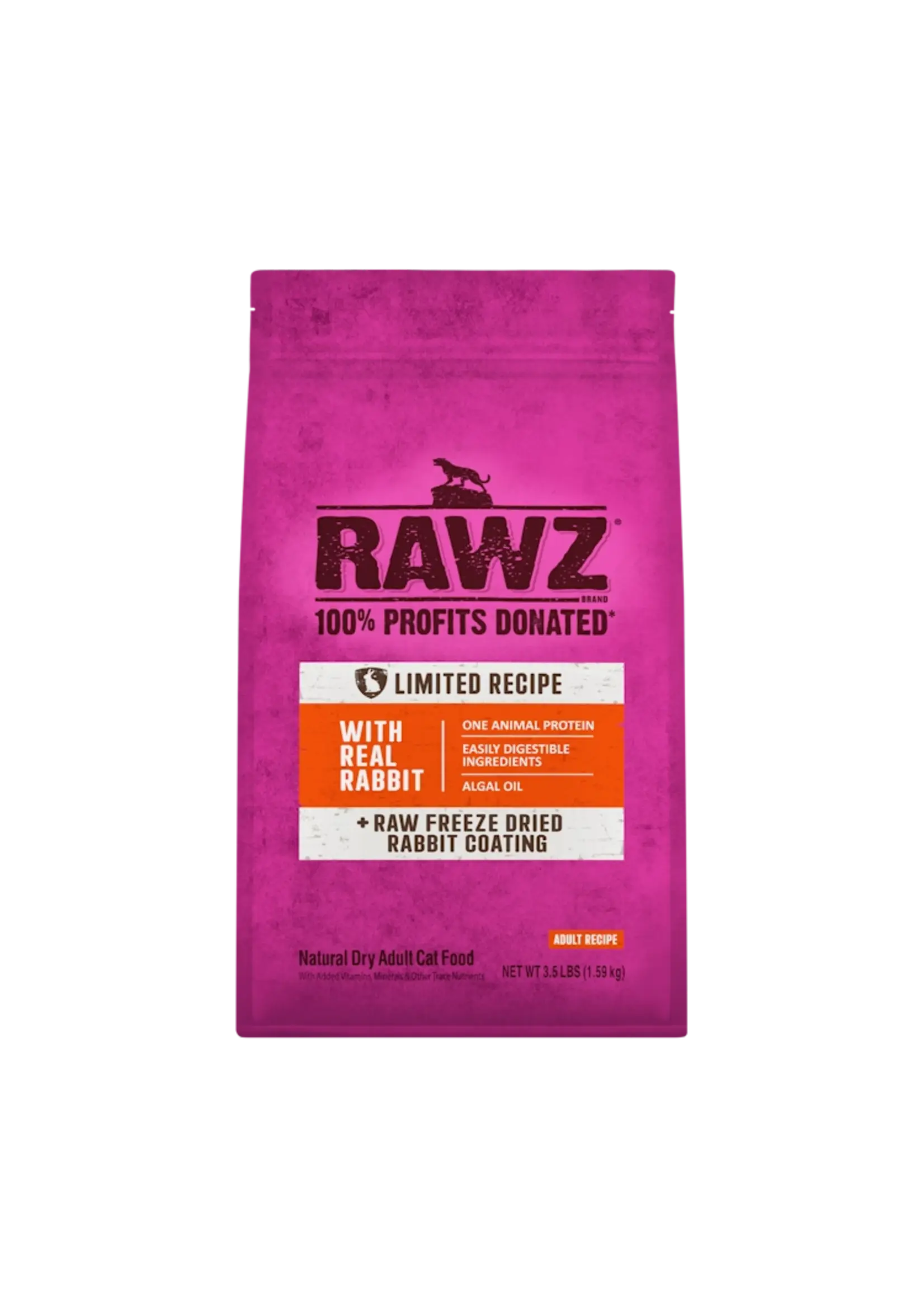 Rawz Rawz Dry Cat LID Rabbit 3.5lb Bag