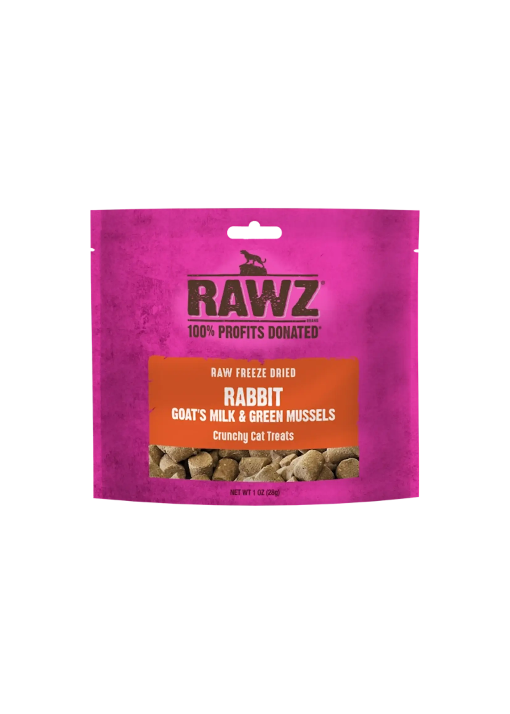 Rawz Rawz Rabbit & Goat's Milk Freeze Dried Cat Treat 1oz