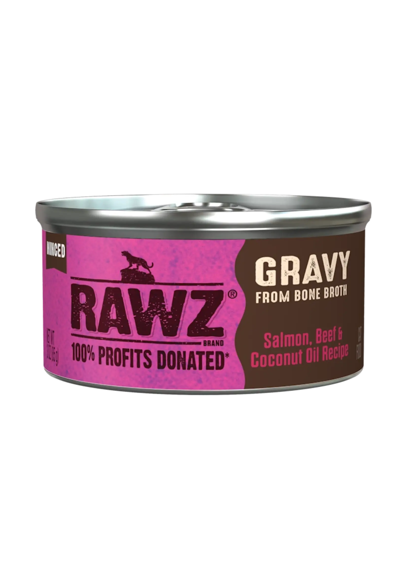 Rawz Rawz Salmon Beef Coconut Oil Minced in Gravy Cat 3oz