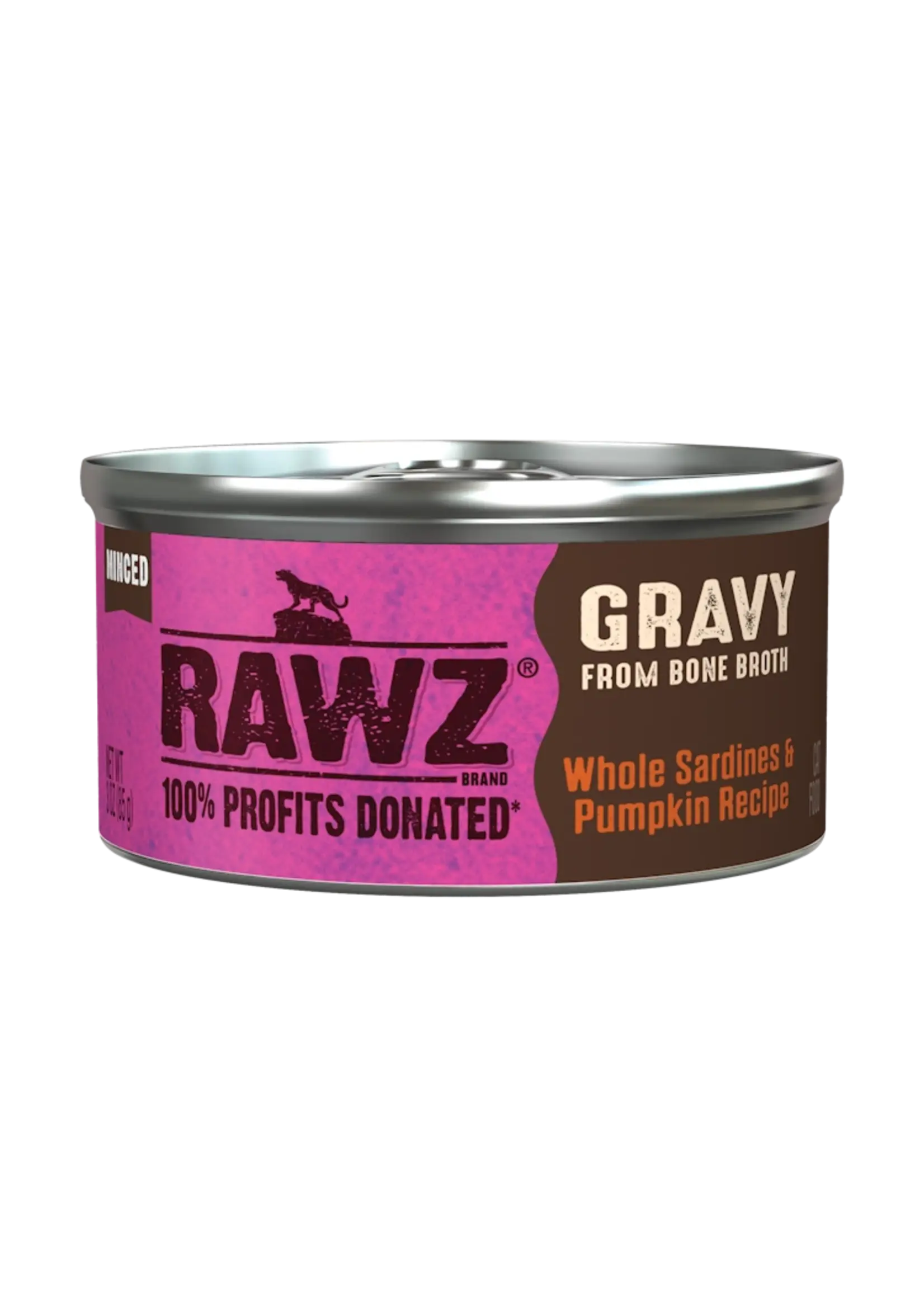 Rawz Rawz Whole Sardines & Pumpkin Minced in Gravy Cat 3oz