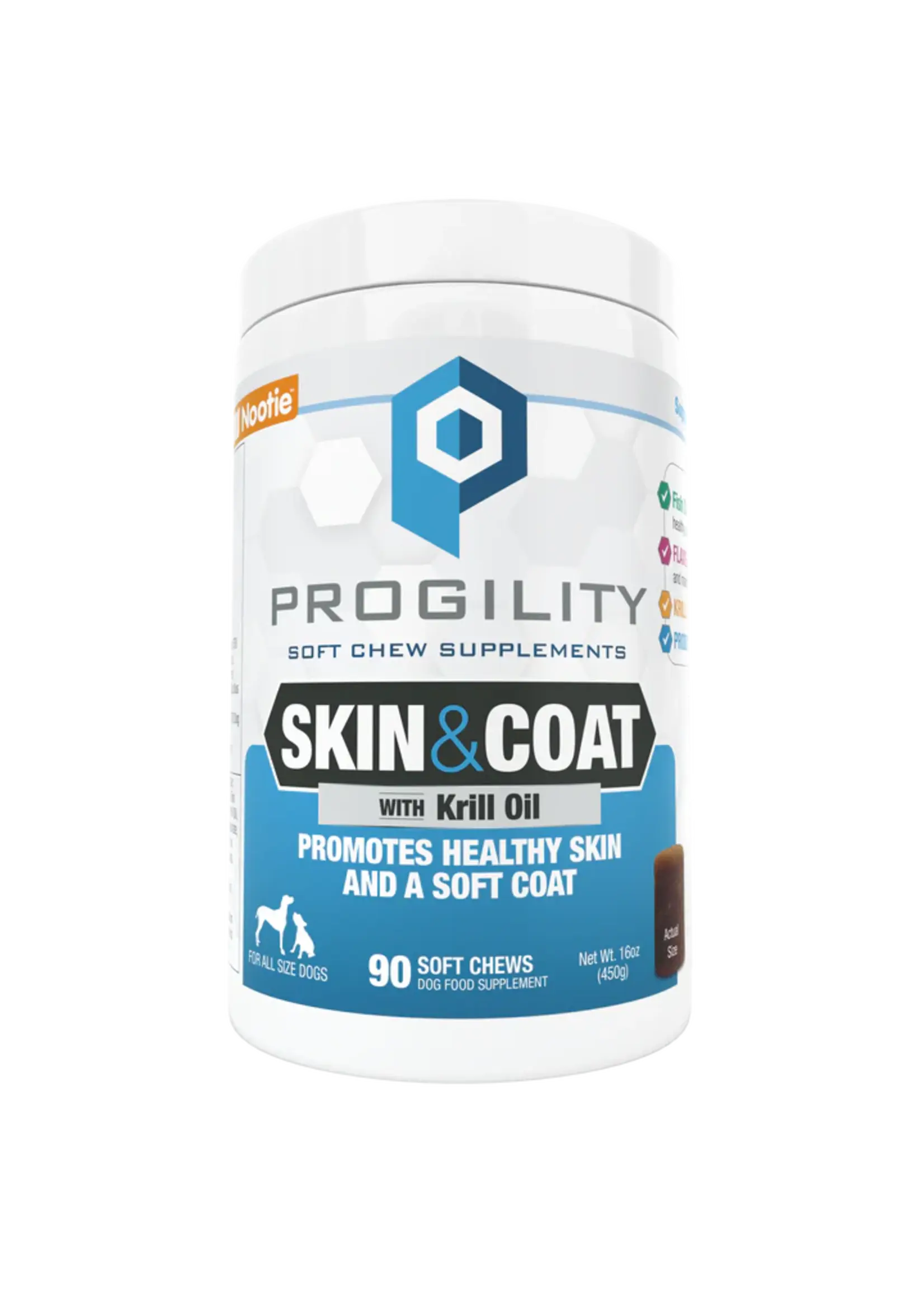 Nootie Nootie Dog Progility Skin & Coat Large Chew 90 count