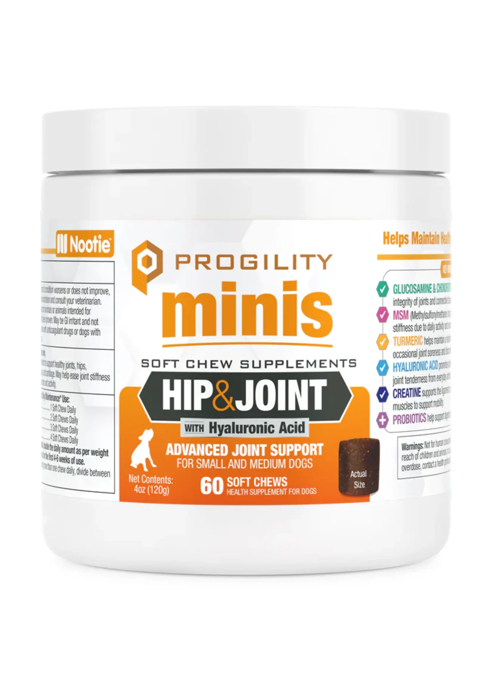 Nootie Nootie Dog Progility Hip & Joint Mini Soft Chews 60 count