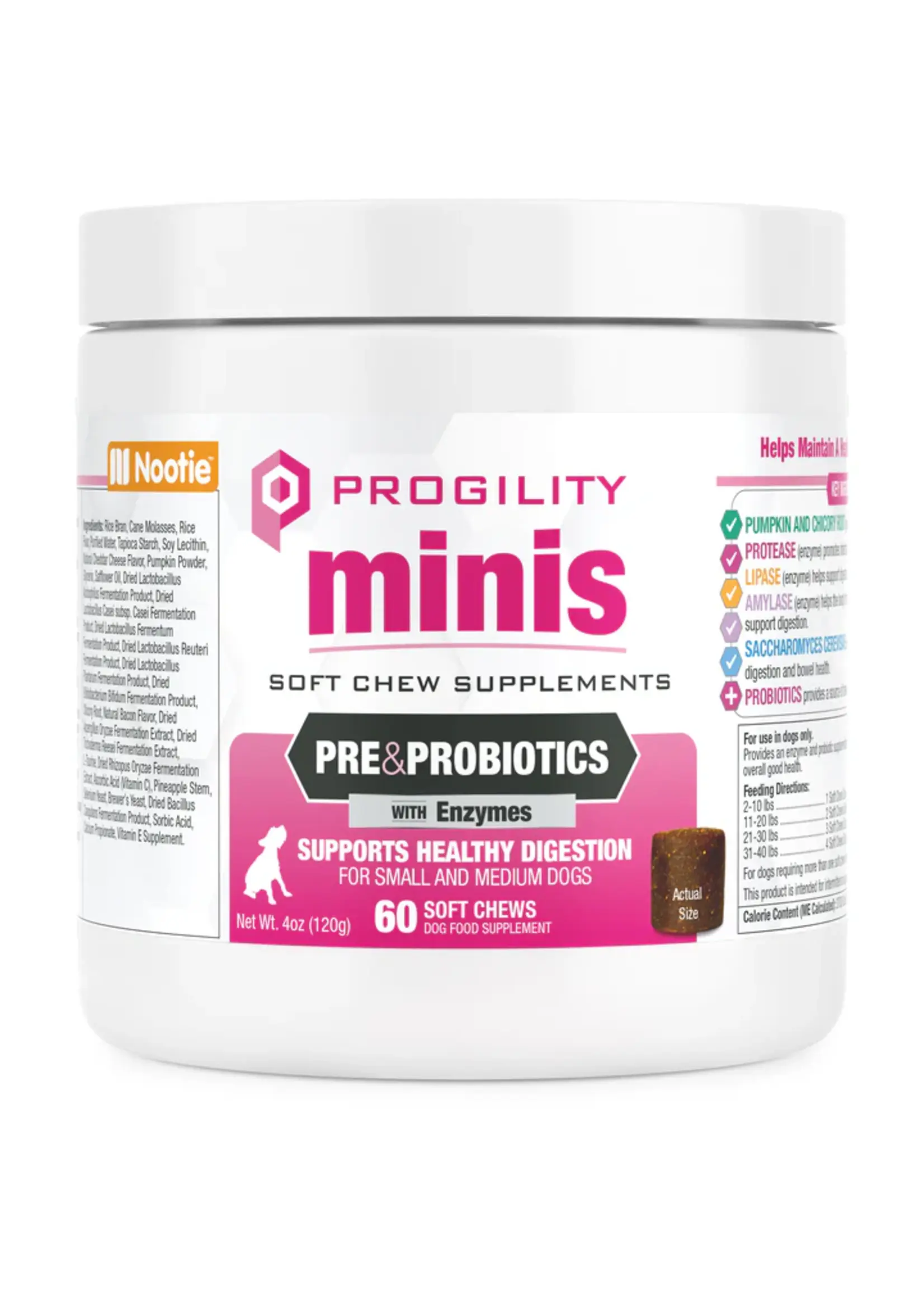 Nootie Nootie Dog Progility Digestive Support Mini Soft Chew 60 Count
