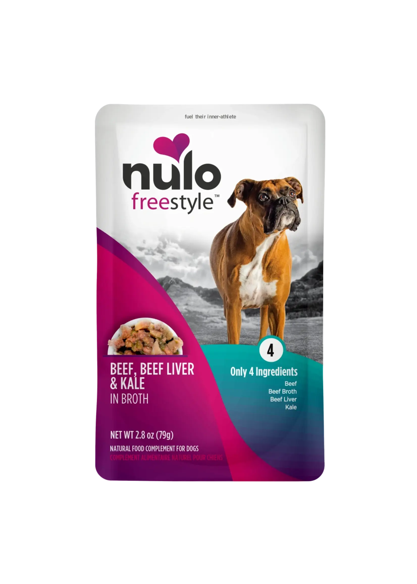 Nulo Nulo FreeStyle Dog Pouch in Broth 2.8oz Beef, Beef Liver & Kale