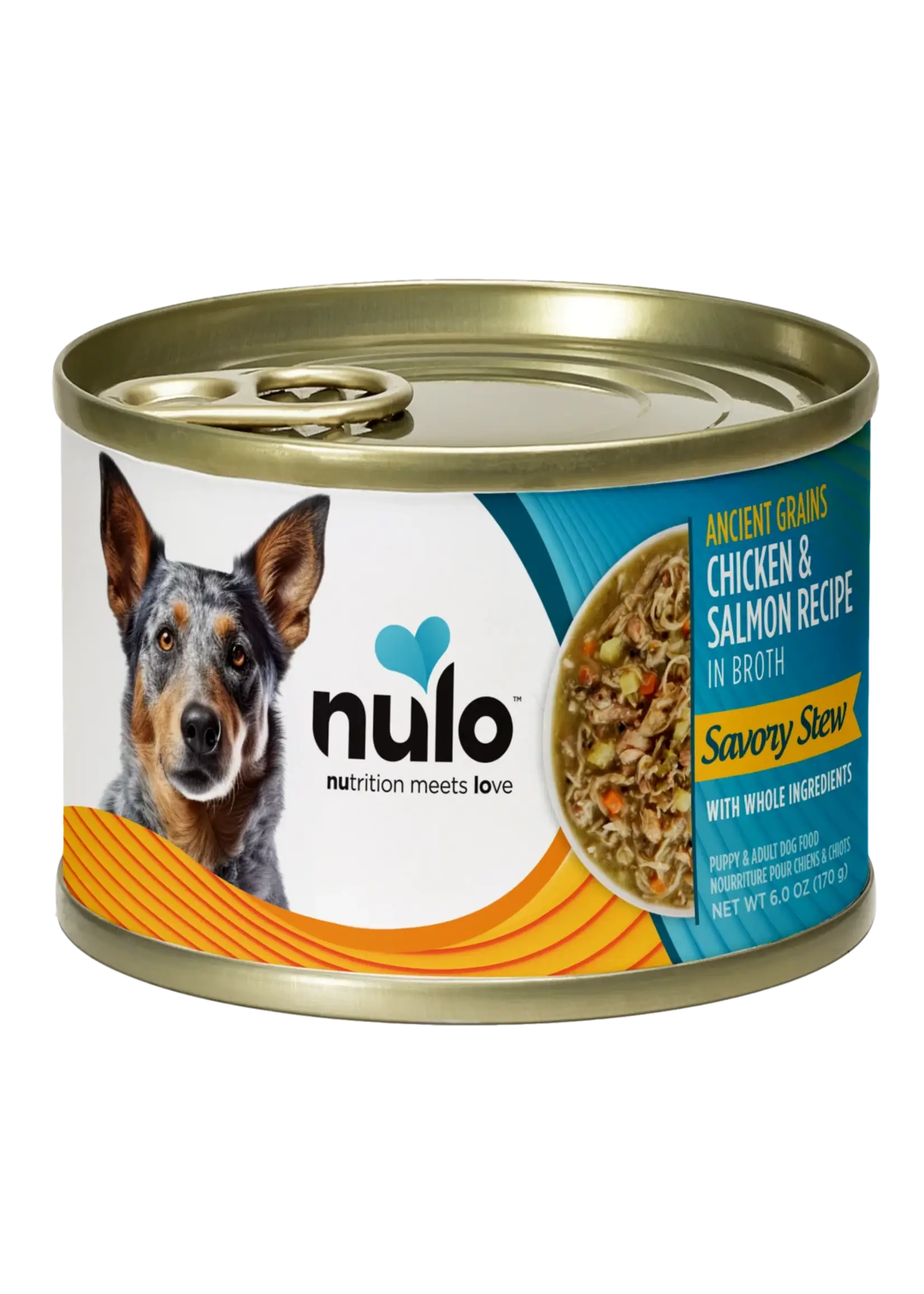 Nulo Nulo Ancient Grains Chicken & Salmon in Broth for Dogs 6oz Can