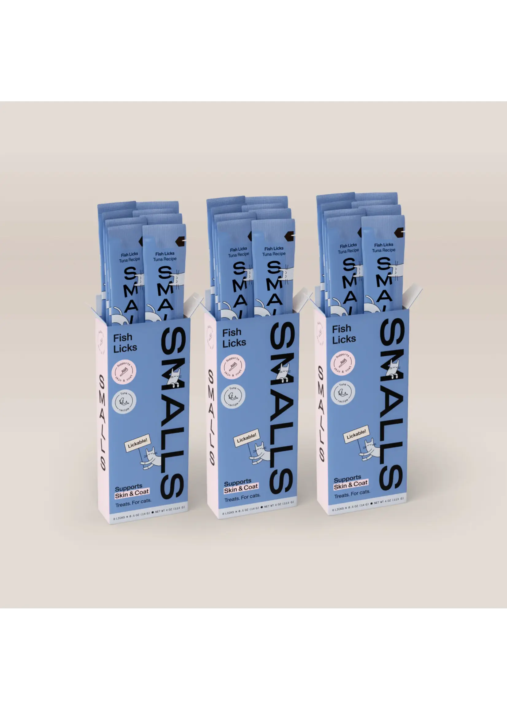 Smalls Smalls Fish Licks Tuna Skin & Coat Cat Treat 4oz