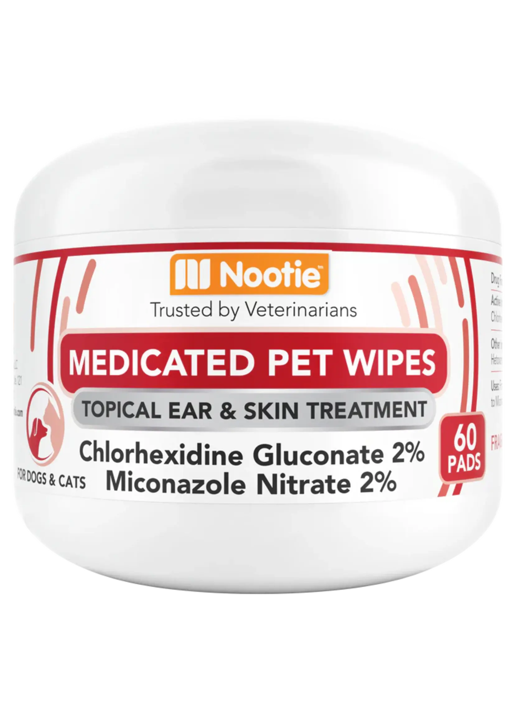 Nootie Nootie Dog & Cat Dermatology  Medicated Antimicrobial Wipes 60 count