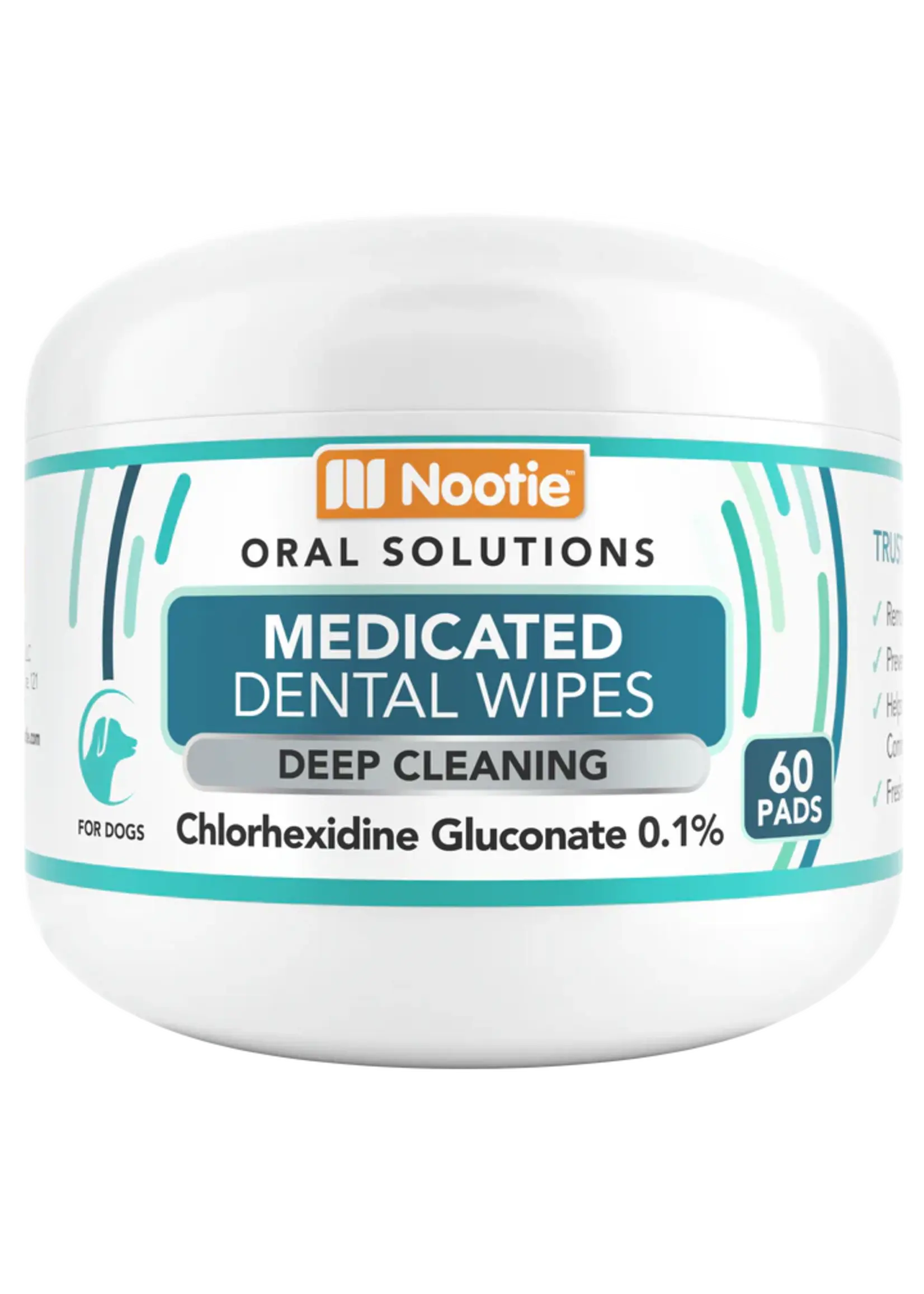 Nootie Nootie Dog Oral Solutions  Antimicrobial Dental Pad 60 ct