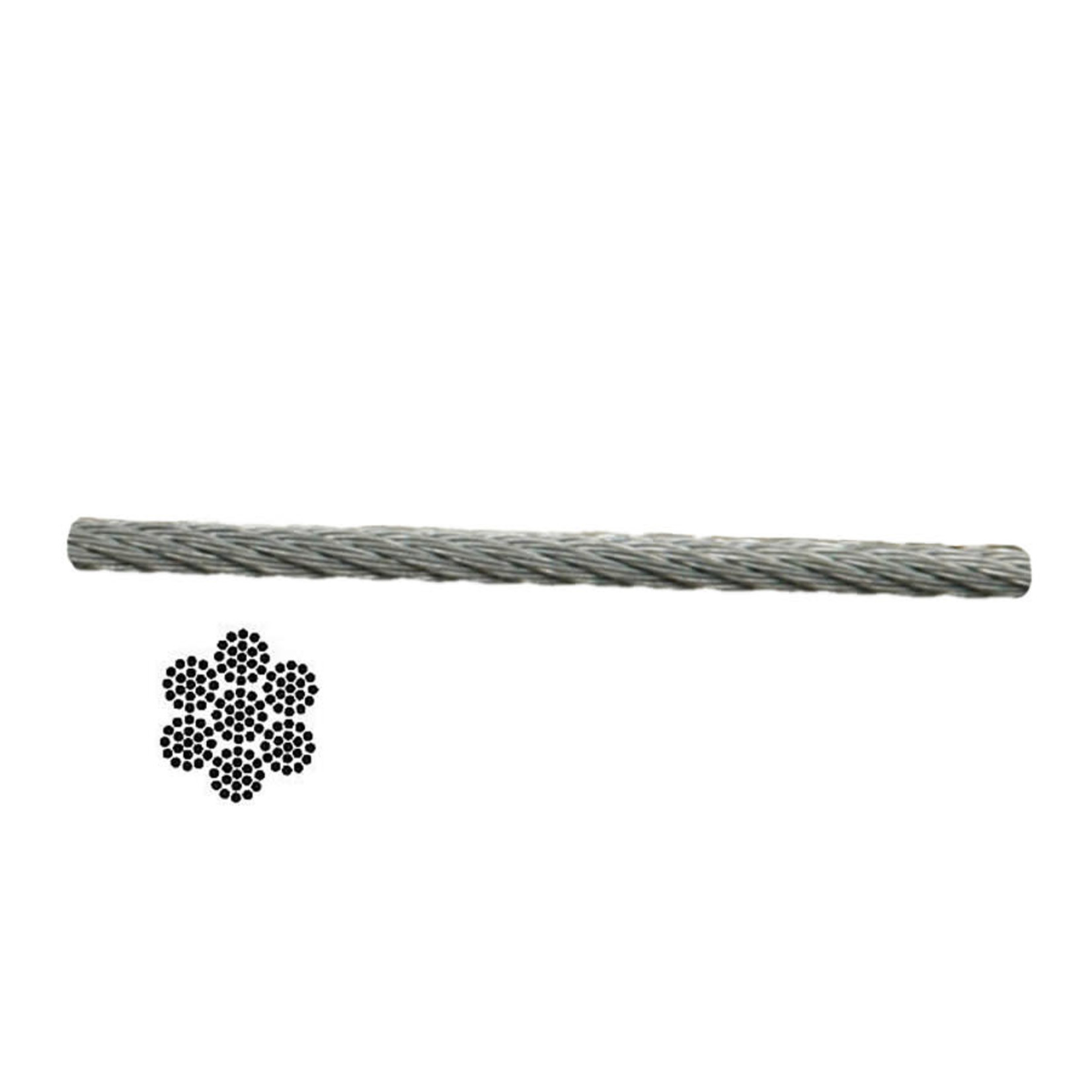 1/8'' Stainless Steel Aircraft Cable 7X19 (2500' Roll)