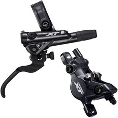 Shimano Deore XT BL-M8100/BR-M8120 Disc Brake and Lever - Front, Hydraulic, Post Mount, 4-Piston, Finned Metal Pads, Black