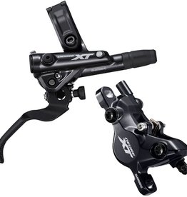 Shimano Deore XT BL-M8100/BR-M8120 Disc Brake and Lever - Front, Hydraulic, Post Mount, 4-Piston, Finned Metal Pads, Black