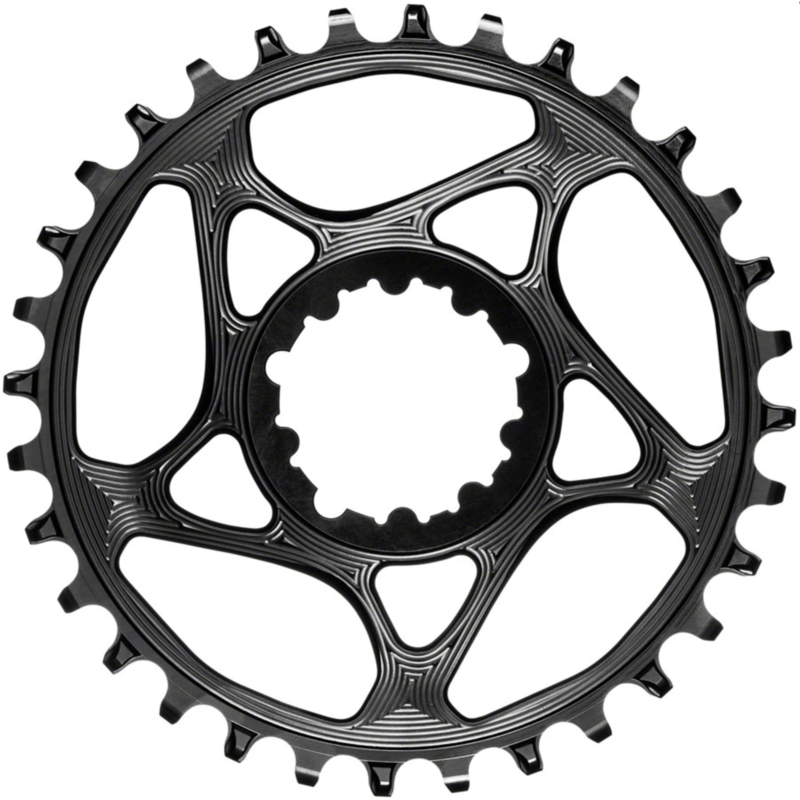 absoluteBLACK Round Narrow-Wide Direct Mount Chainring - 30t, SRAM 3-Bolt Direct Mount, 3mm Offset, Black