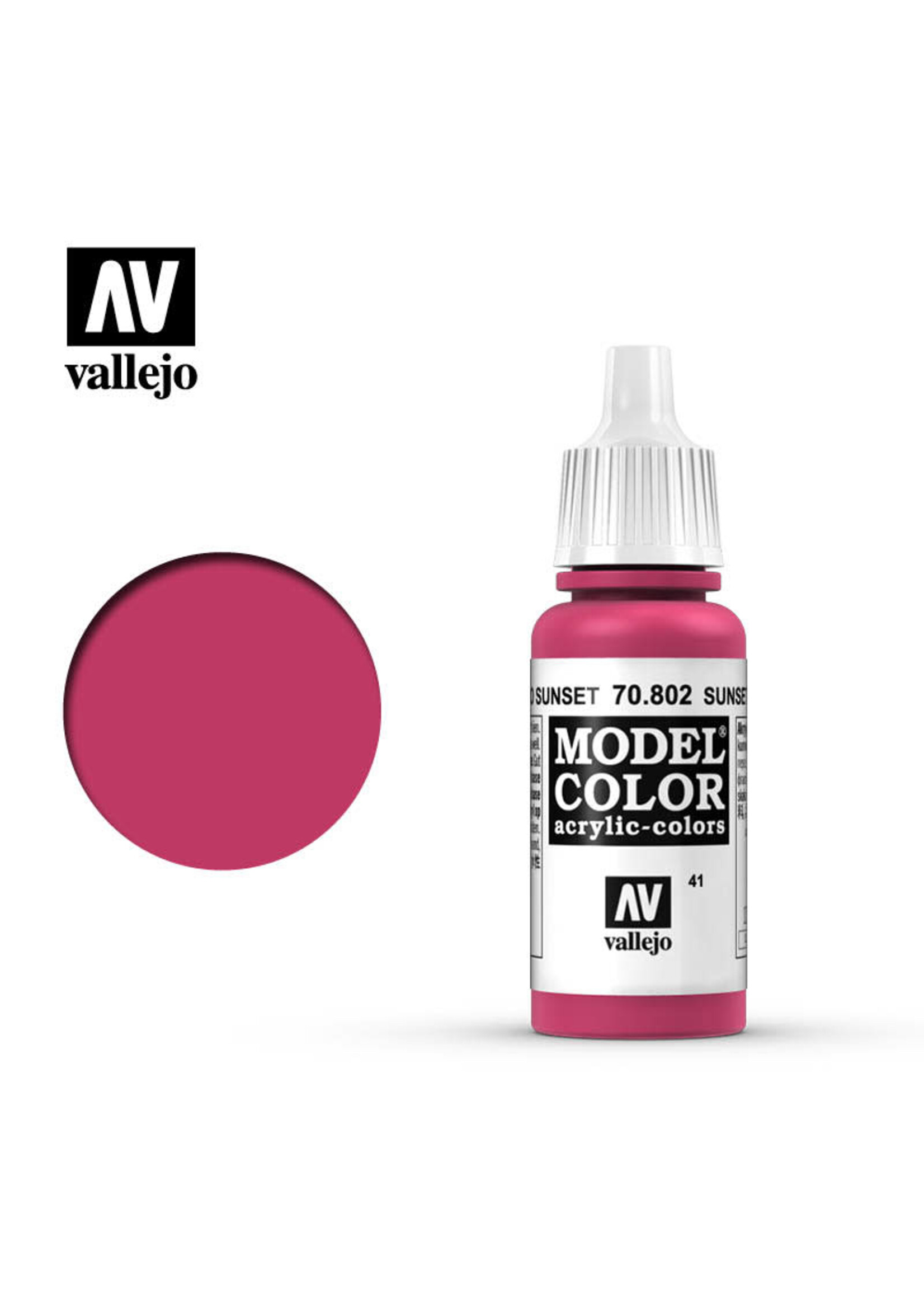 Vallejo 045VAL70802 Model Color Sunset Red (17ml)