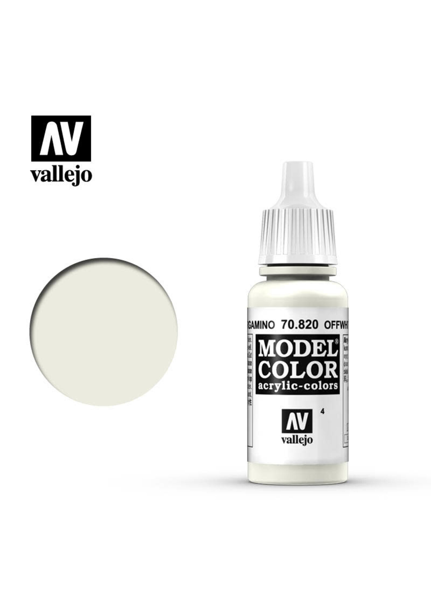 Vallejo VAL70820 Model Color 004 Off White (17ml)