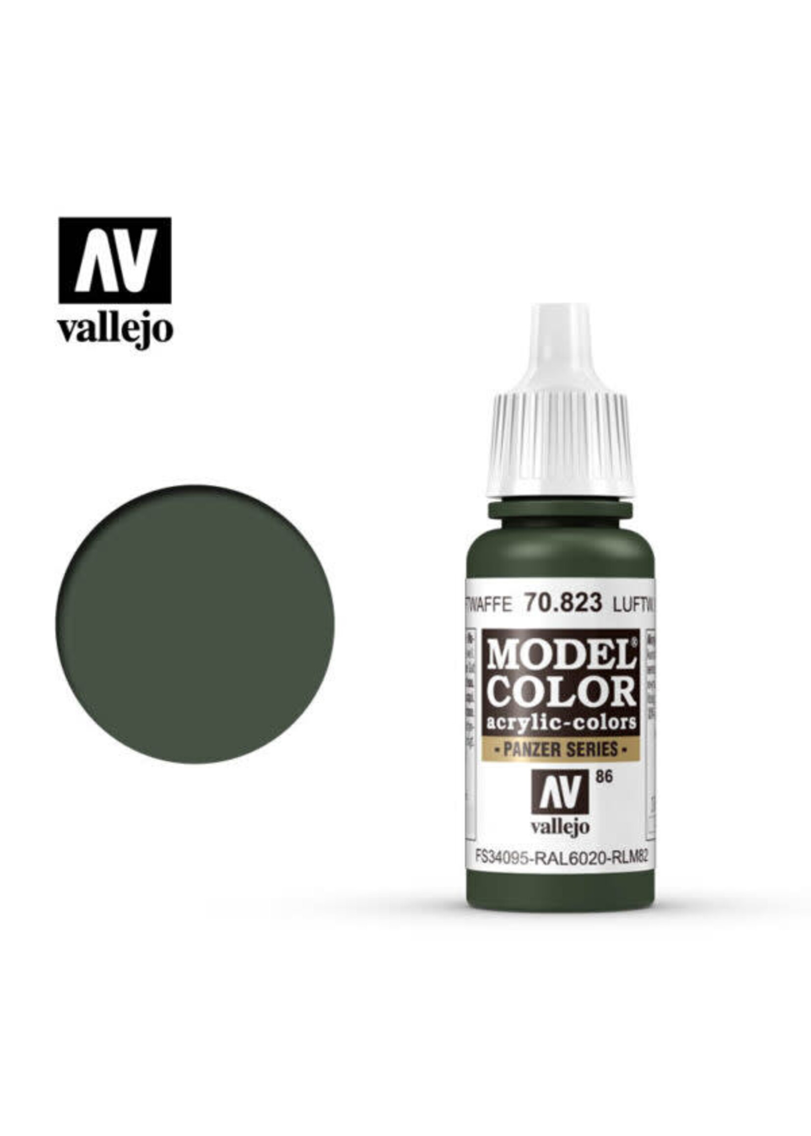 Vallejo 095VAL70823 Model Color Luft Camouflage Green (17ml)