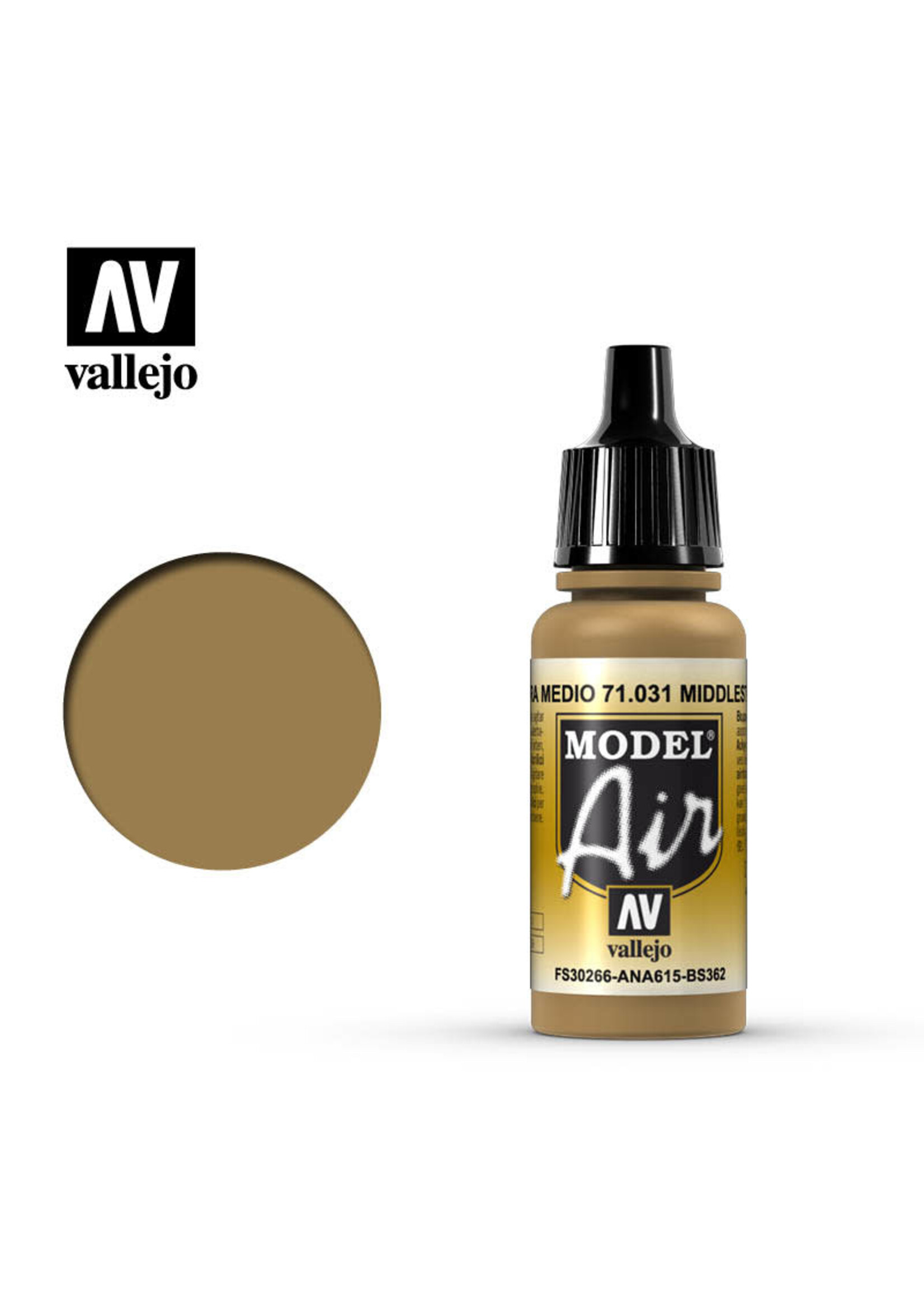 Vallejo VAL71031 Model Air Middle Stone (17ml)
